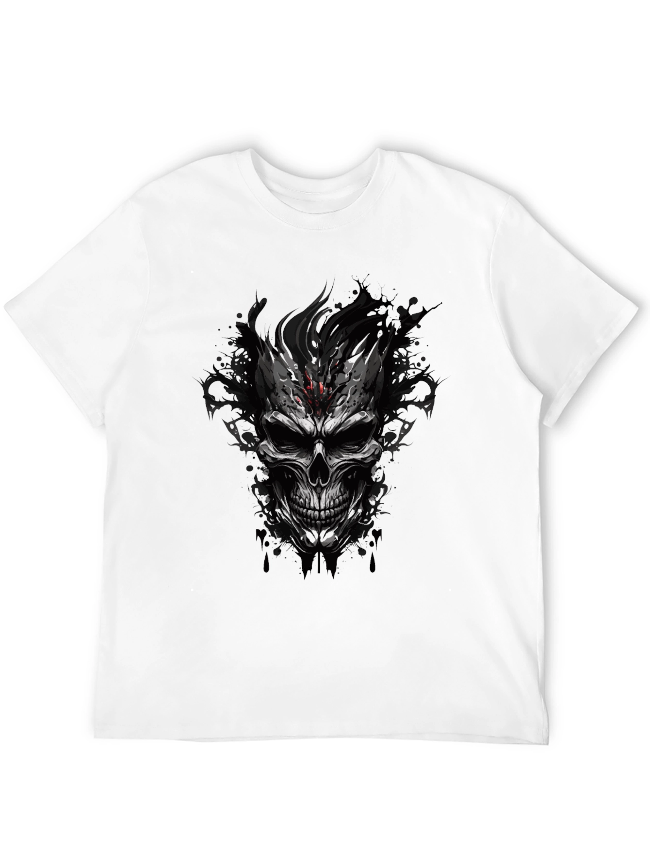 Edgy Skull Graphic Black T-Shirt