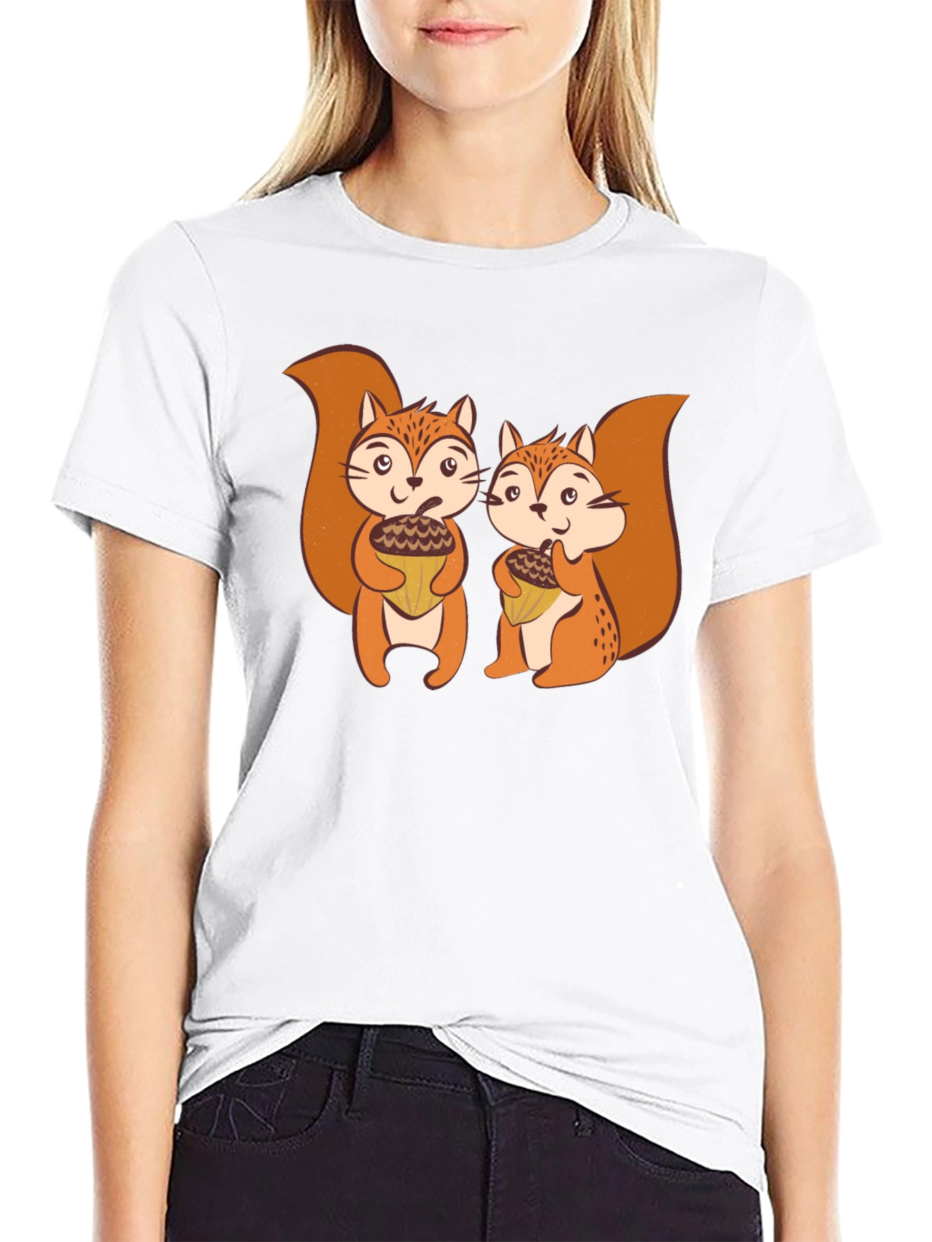 Squirrels Holding Acorns Graphic T-Shirt