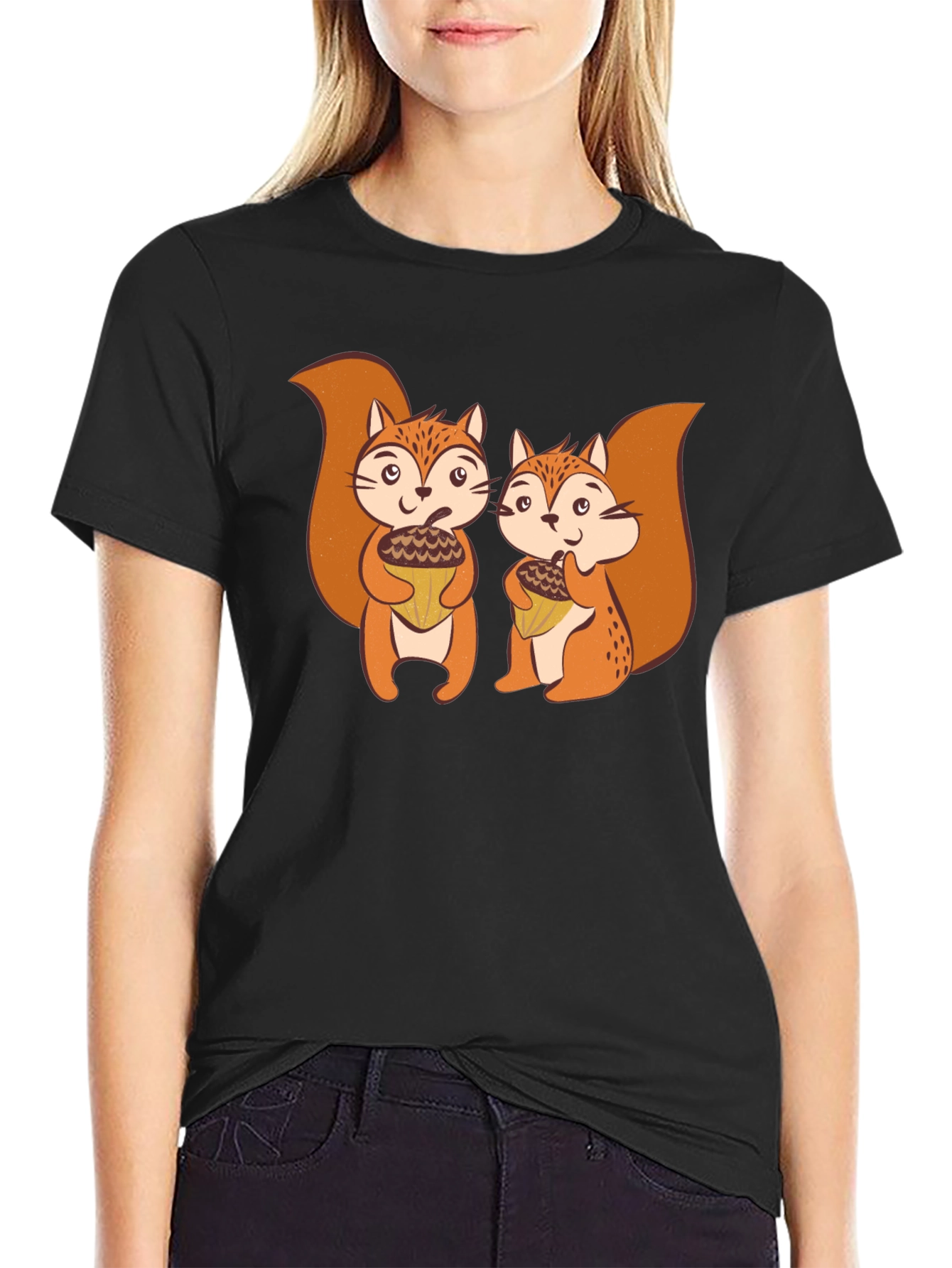 Squirrels Holding Acorns Graphic T-Shirt