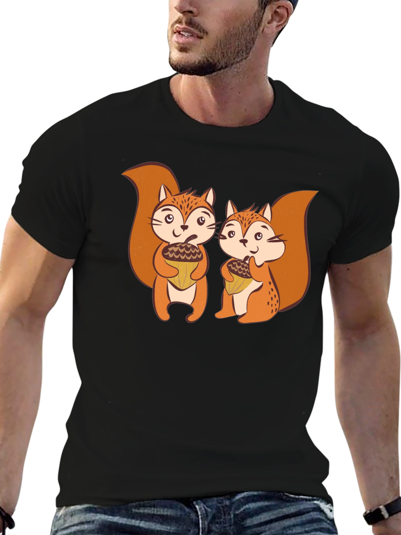 Squirrels Holding Acorns Graphic T-Shirt
