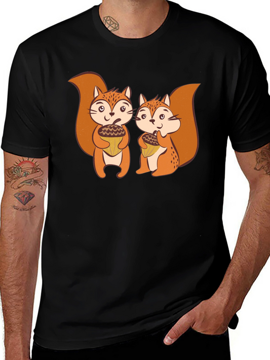 Squirrels Holding Acorns Graphic T-Shirt