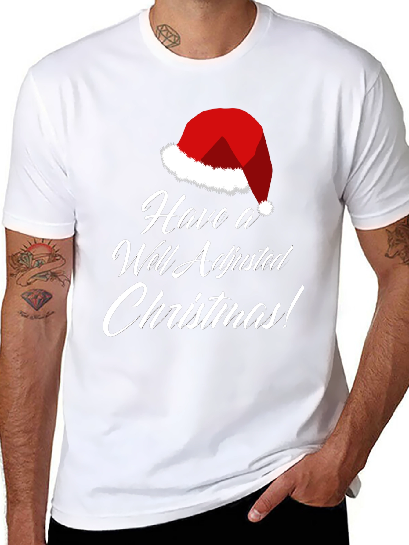 Funny Christmas T-Shirt Well Adjusted Holiday Tee