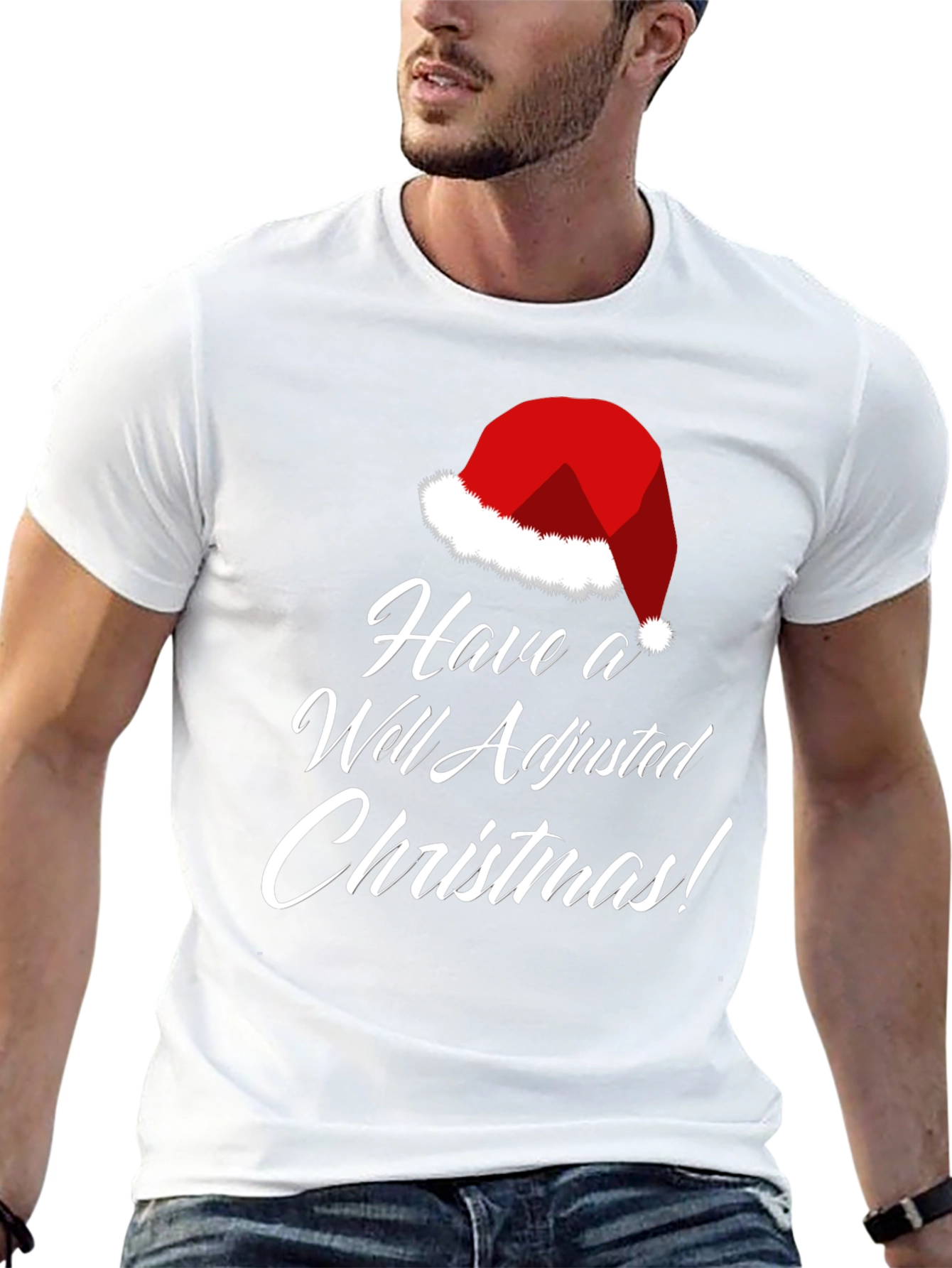 Funny Christmas T-Shirt Well Adjusted Holiday Tee