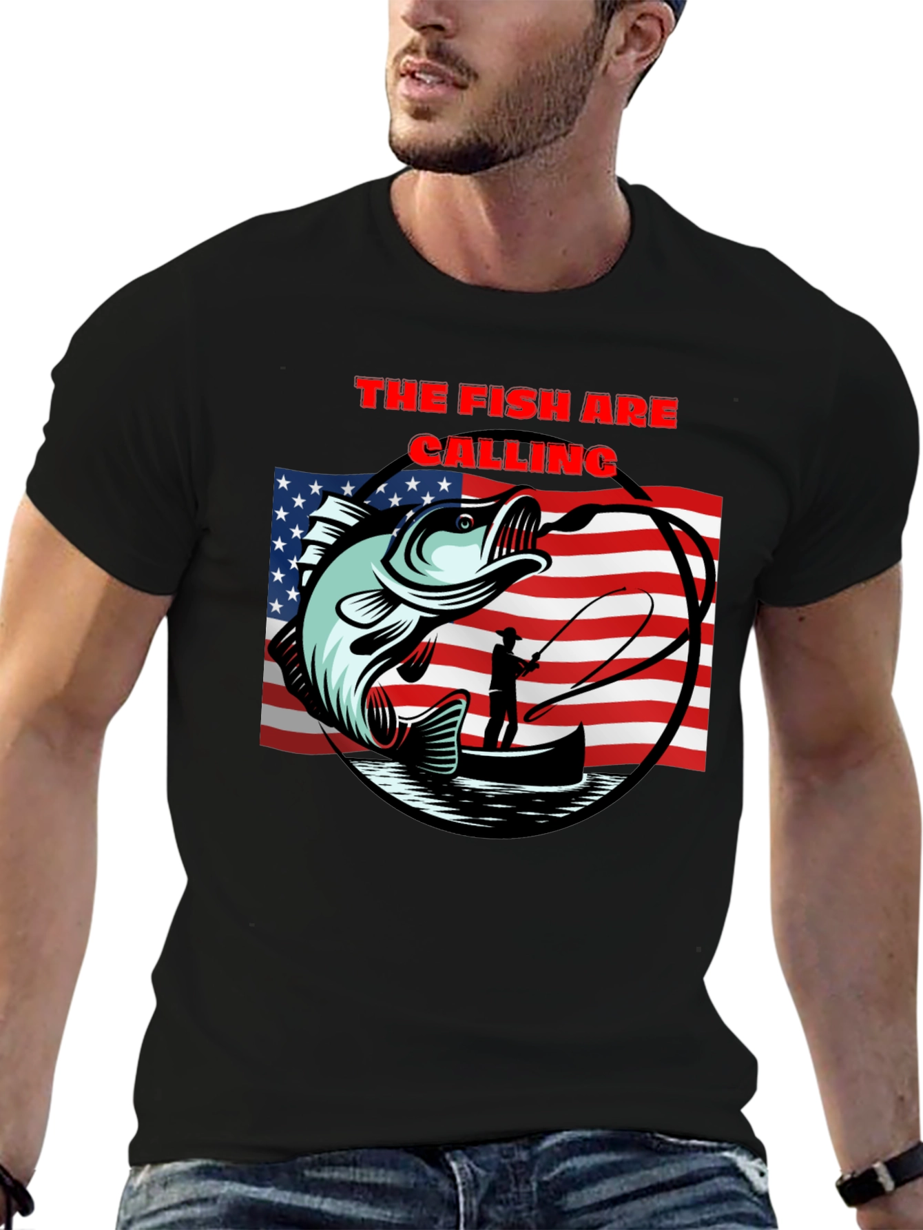 The Fish Are Calling Black T-Shirt