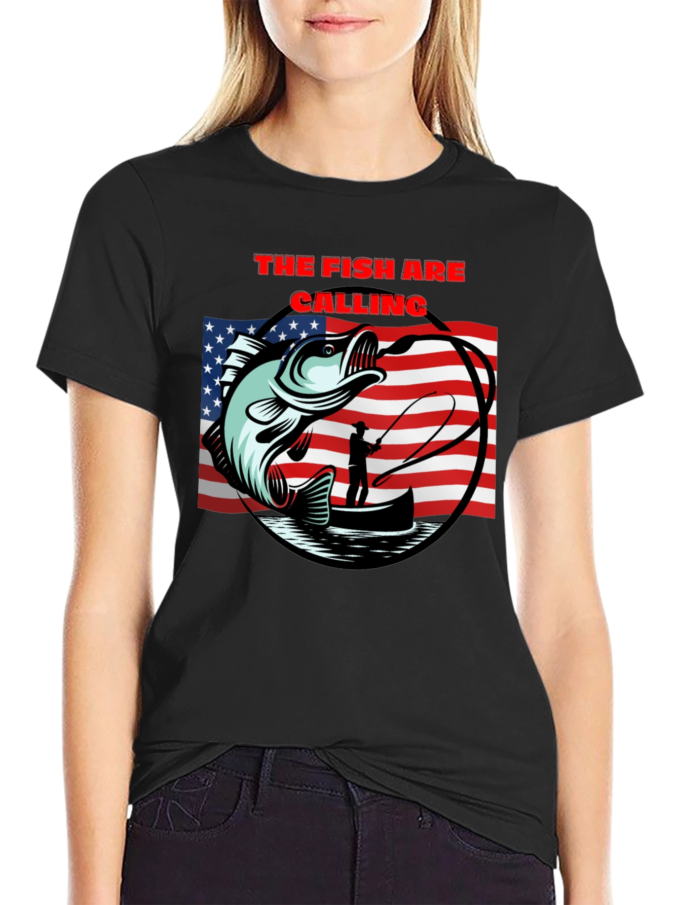 The Fish Are Calling Black T-Shirt