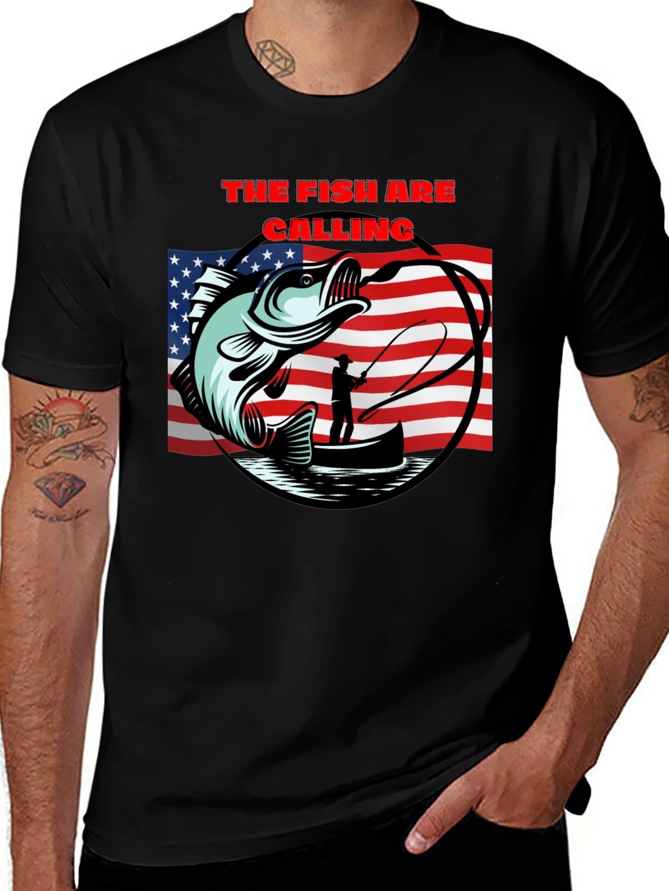 The Fish Are Calling Black T-Shirt