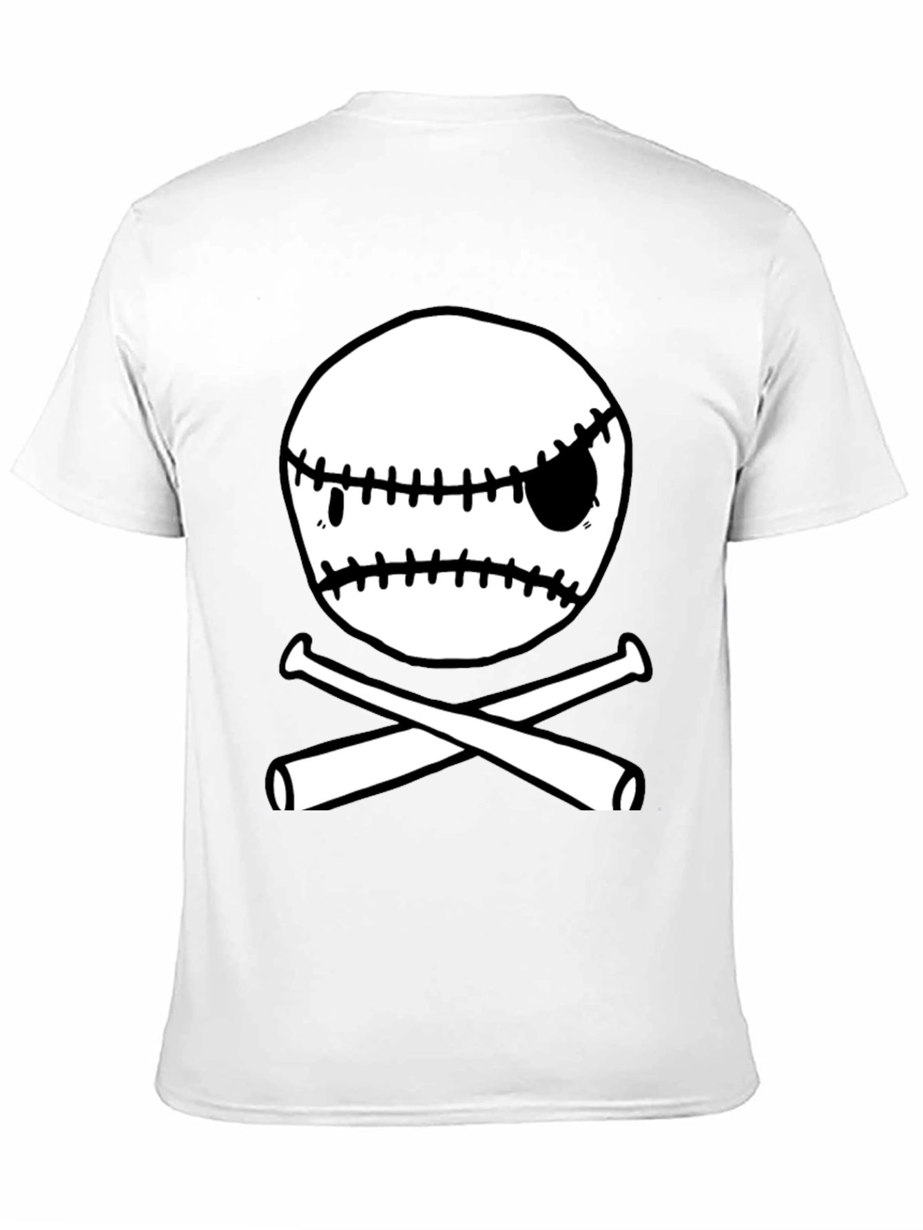 Baseball Skull & Bats Graphic T-Shirt