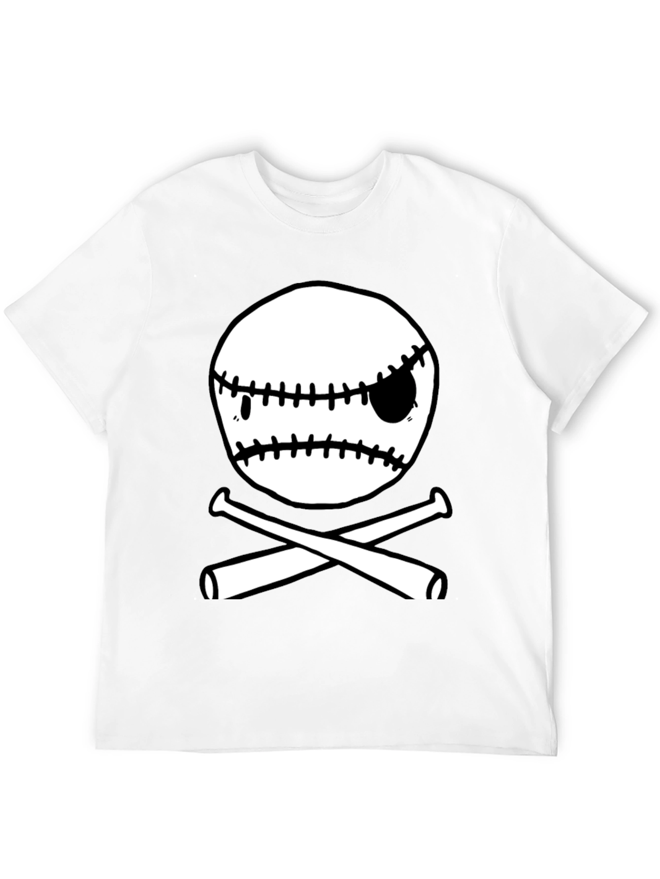 Baseball Skull & Bats Graphic T-Shirt