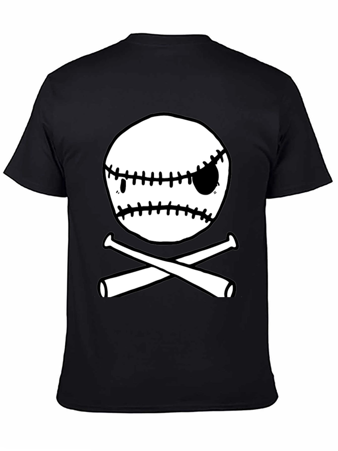 Baseball Skull & Bats Graphic T-Shirt
