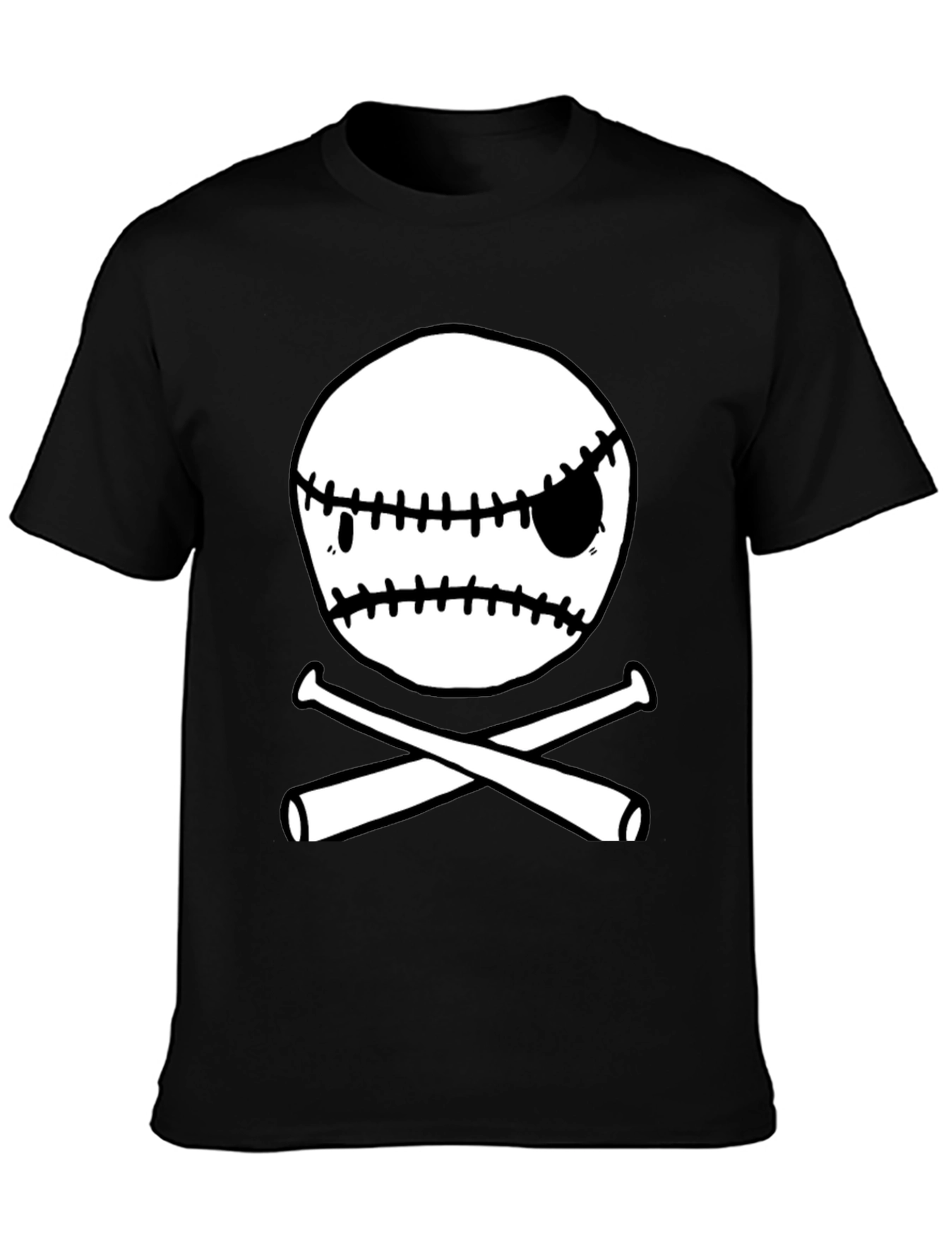 Baseball Skull & Bats Graphic T-Shirt