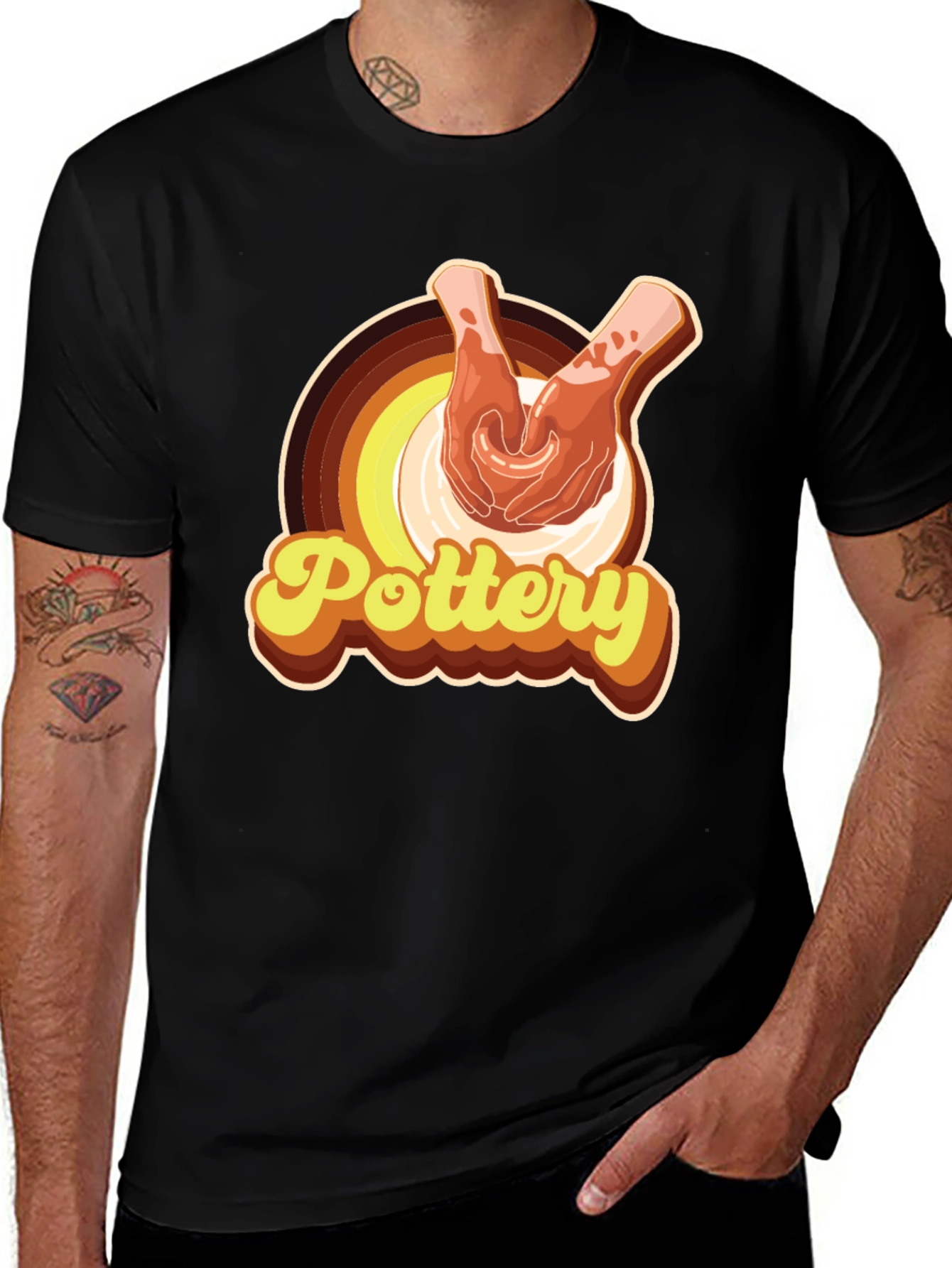 Retro Pottery Graphic T-Shirt