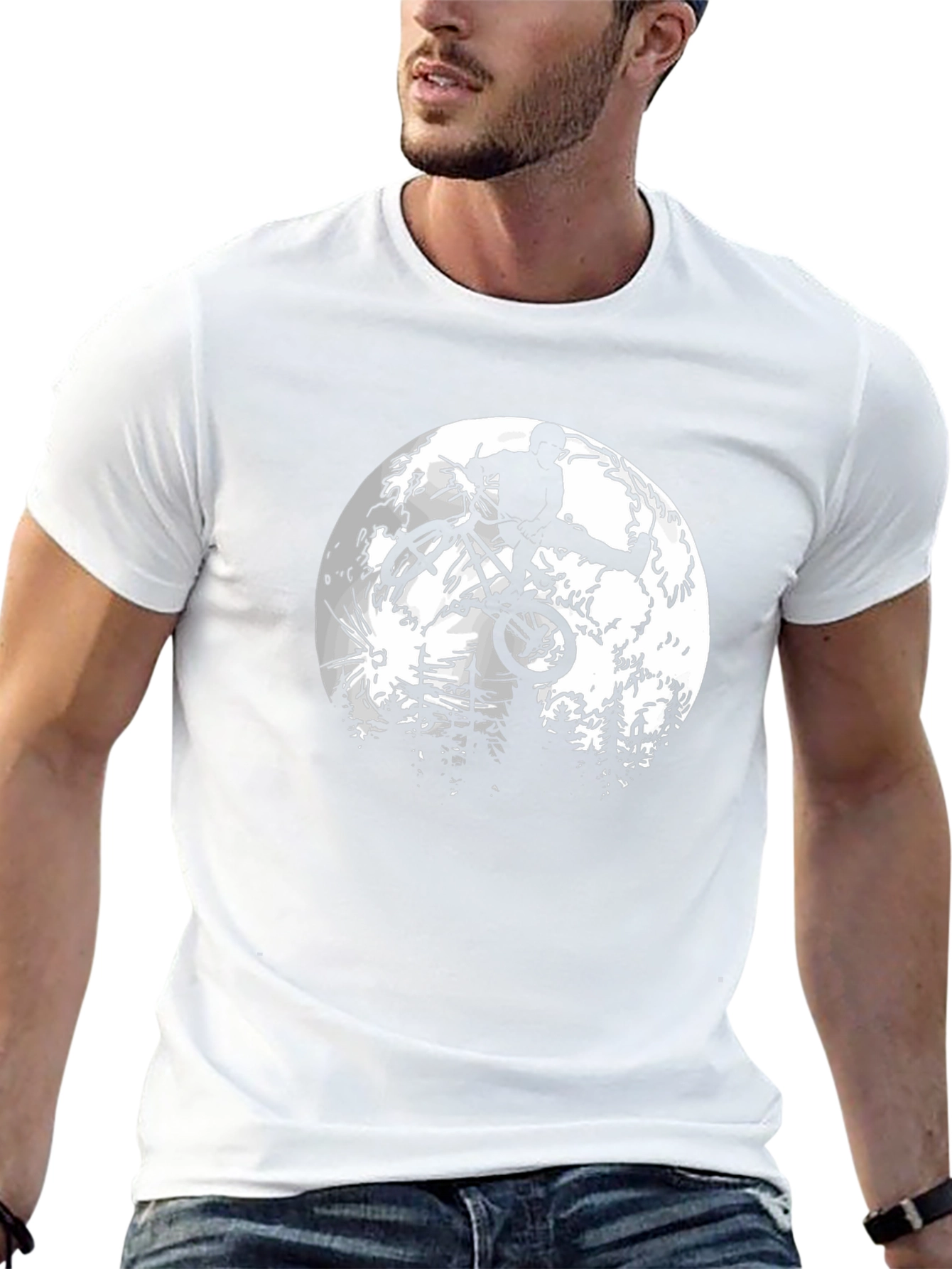 BMX Rider Moon Graphic T-Shirt