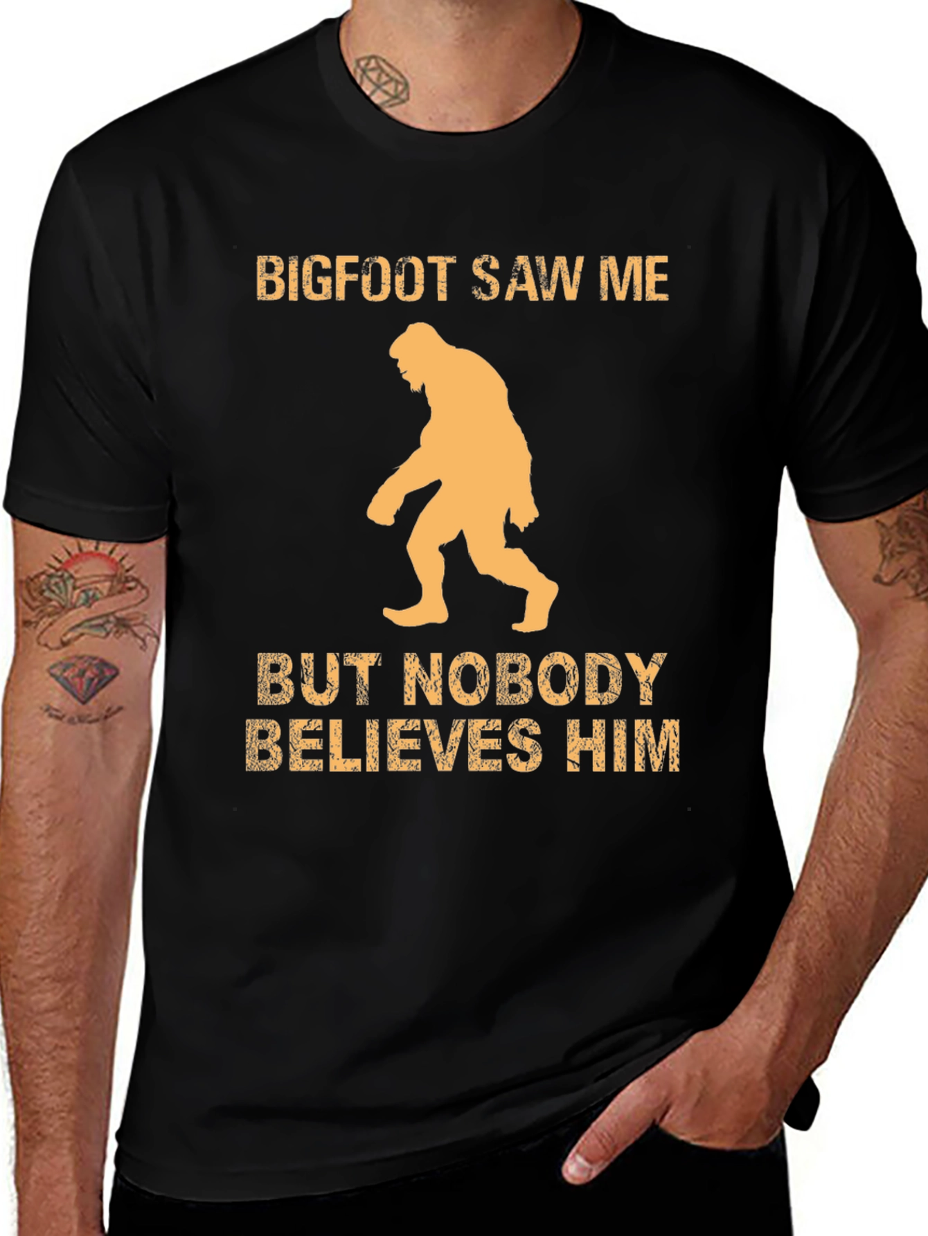 Bigfoot Saw Me Mens Graphic Tee