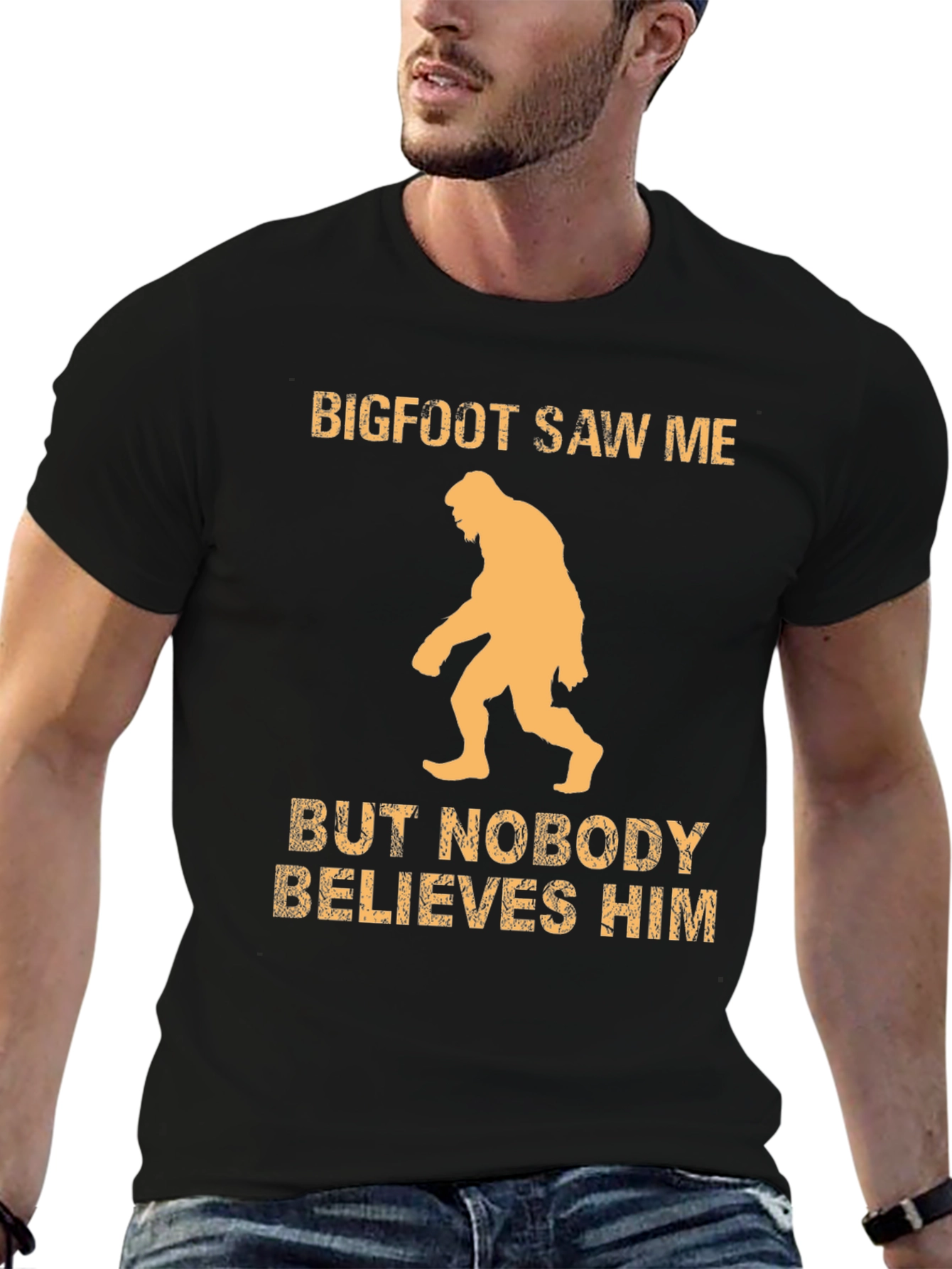 Bigfoot Saw Me Mens Graphic Tee