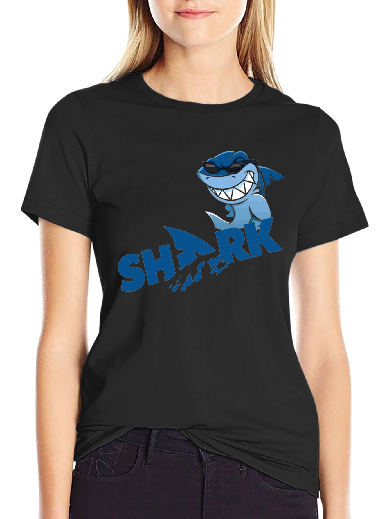Cool Shark Graphic Black T-Shirt