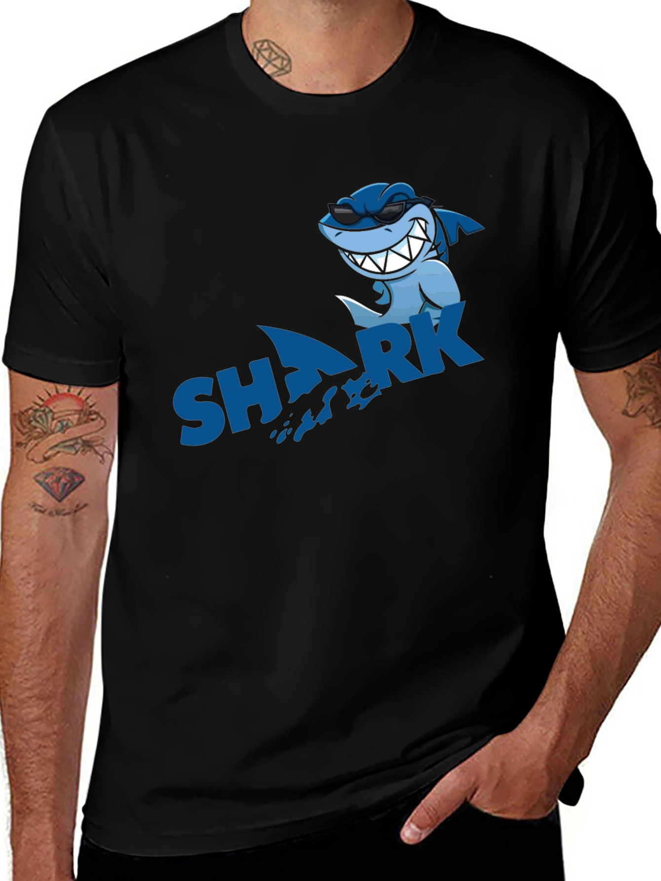 Cool Shark Graphic Black T-Shirt