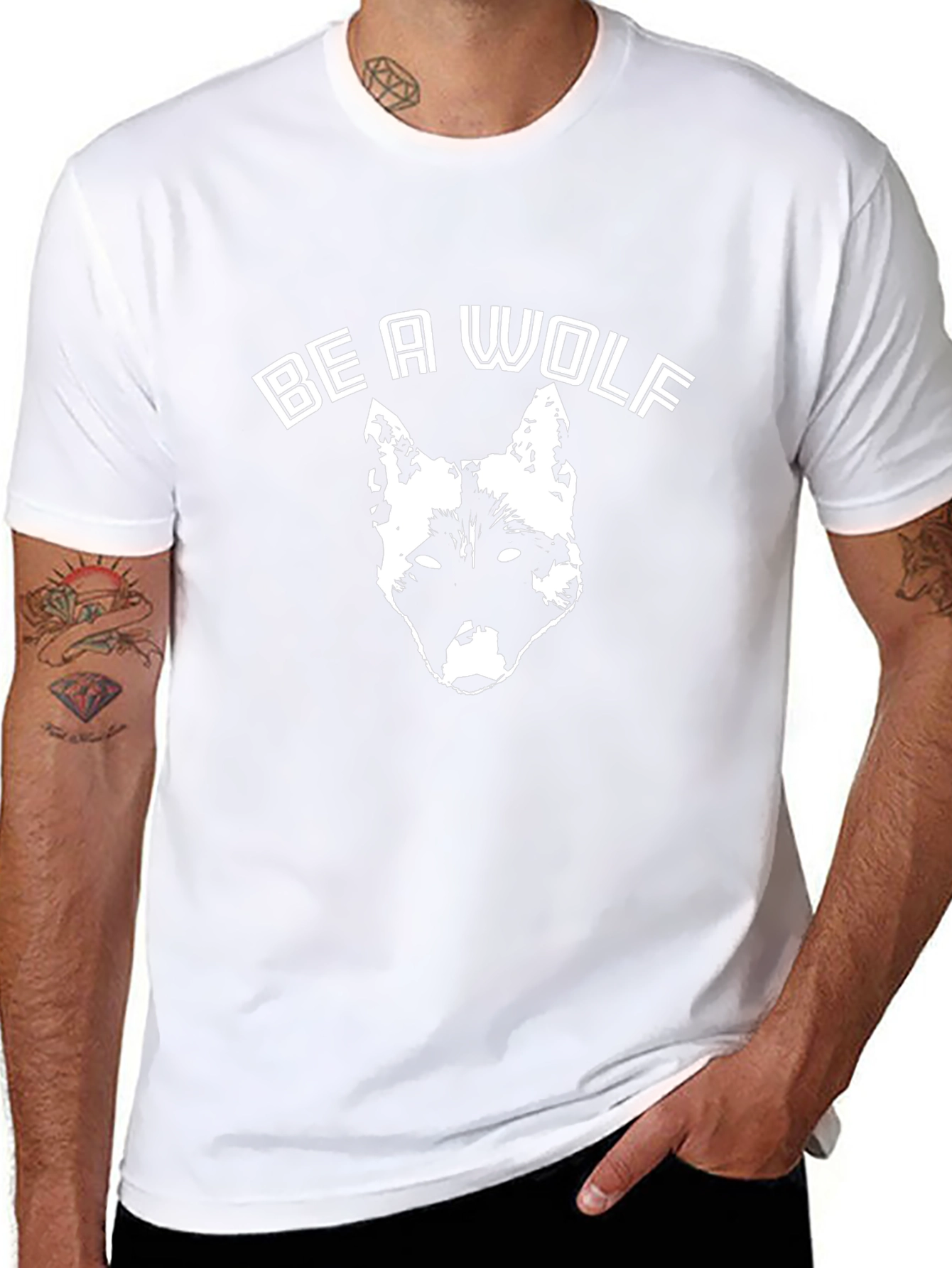 Be A Wolf Graphic Print Black T-Shirt