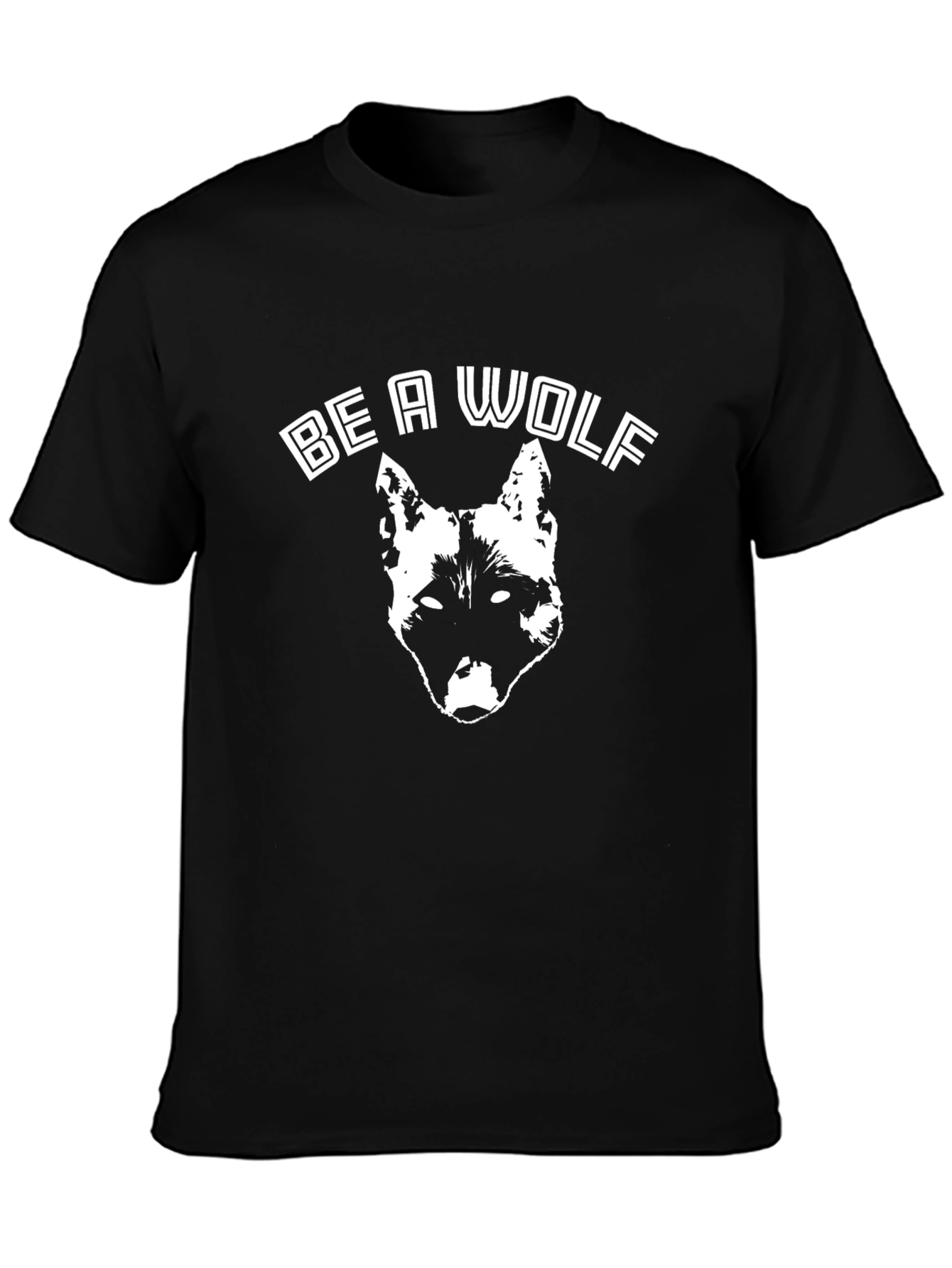 Be A Wolf Graphic Print Black T-Shirt
