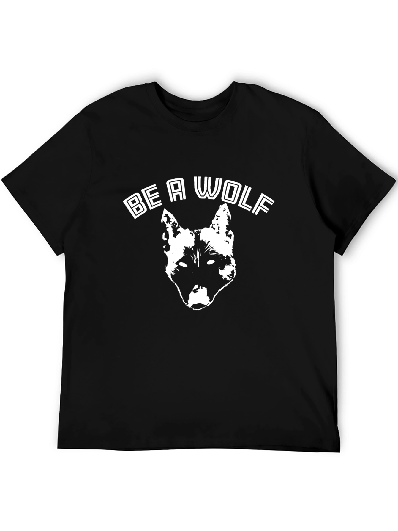 Be A Wolf Graphic Print Black T-Shirt