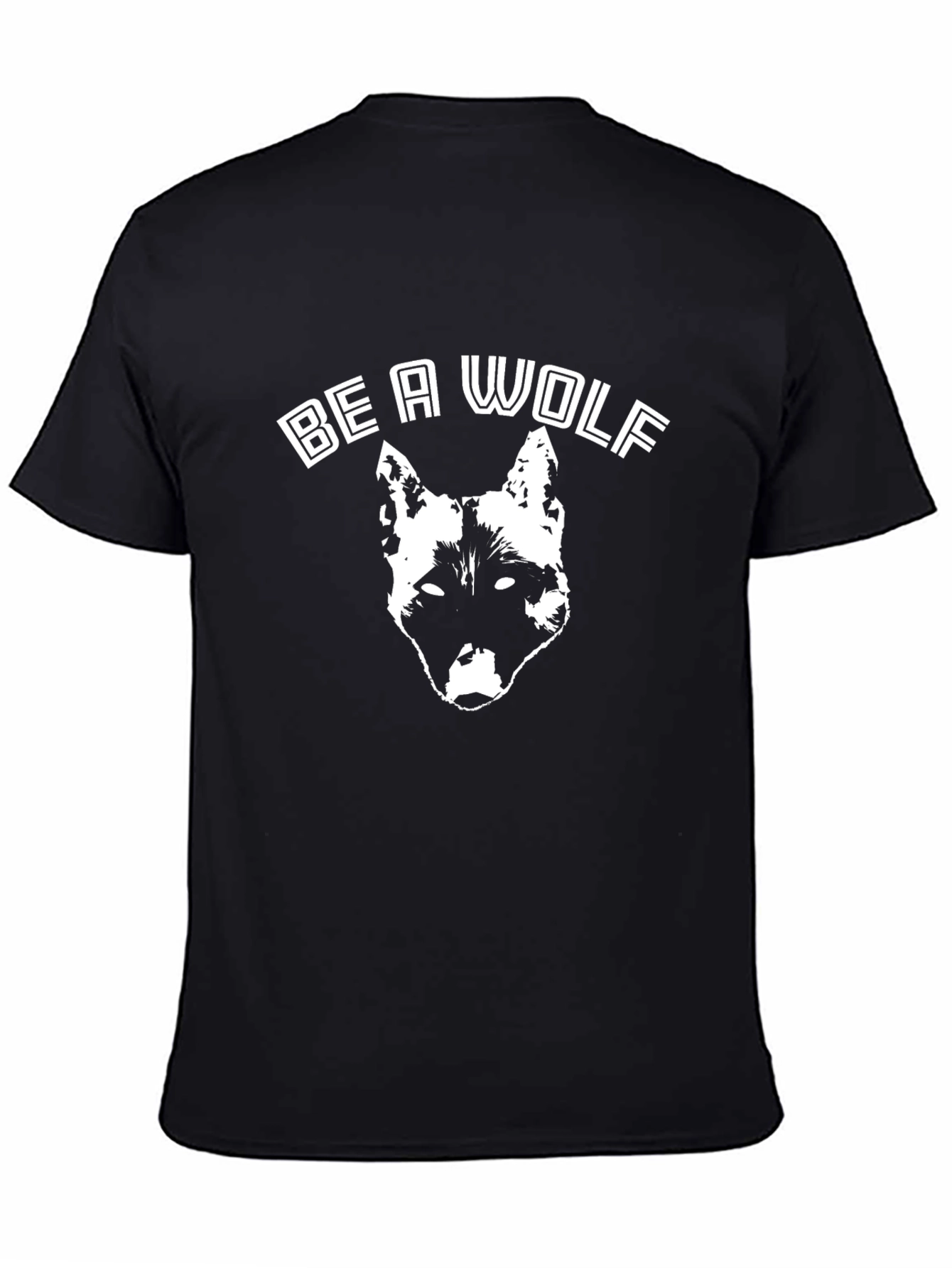Be A Wolf Graphic Print Black T-Shirt