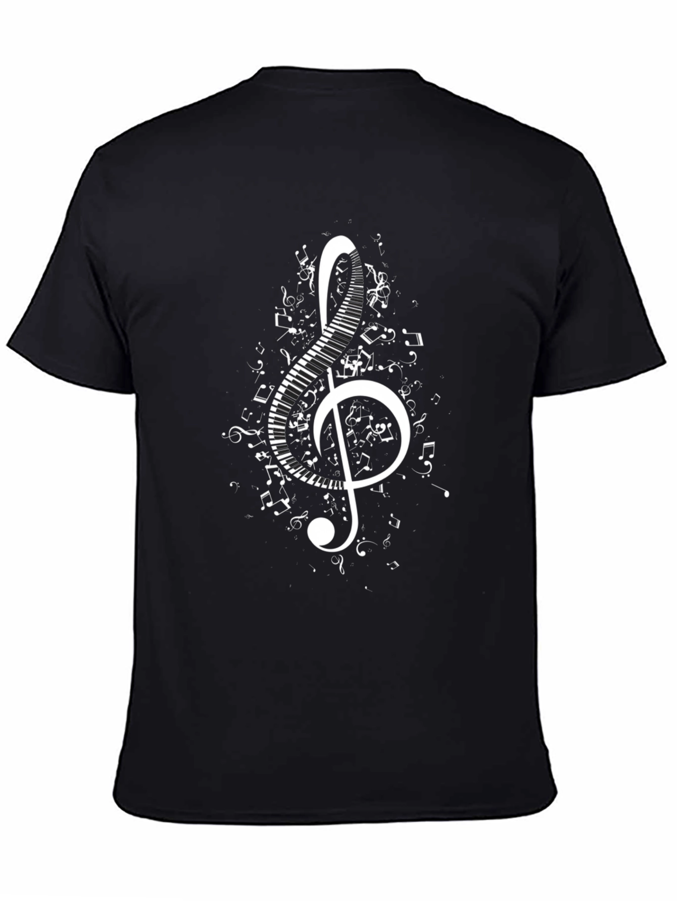 Musical Treble Clef Piano Keys Graphic T-Shirt