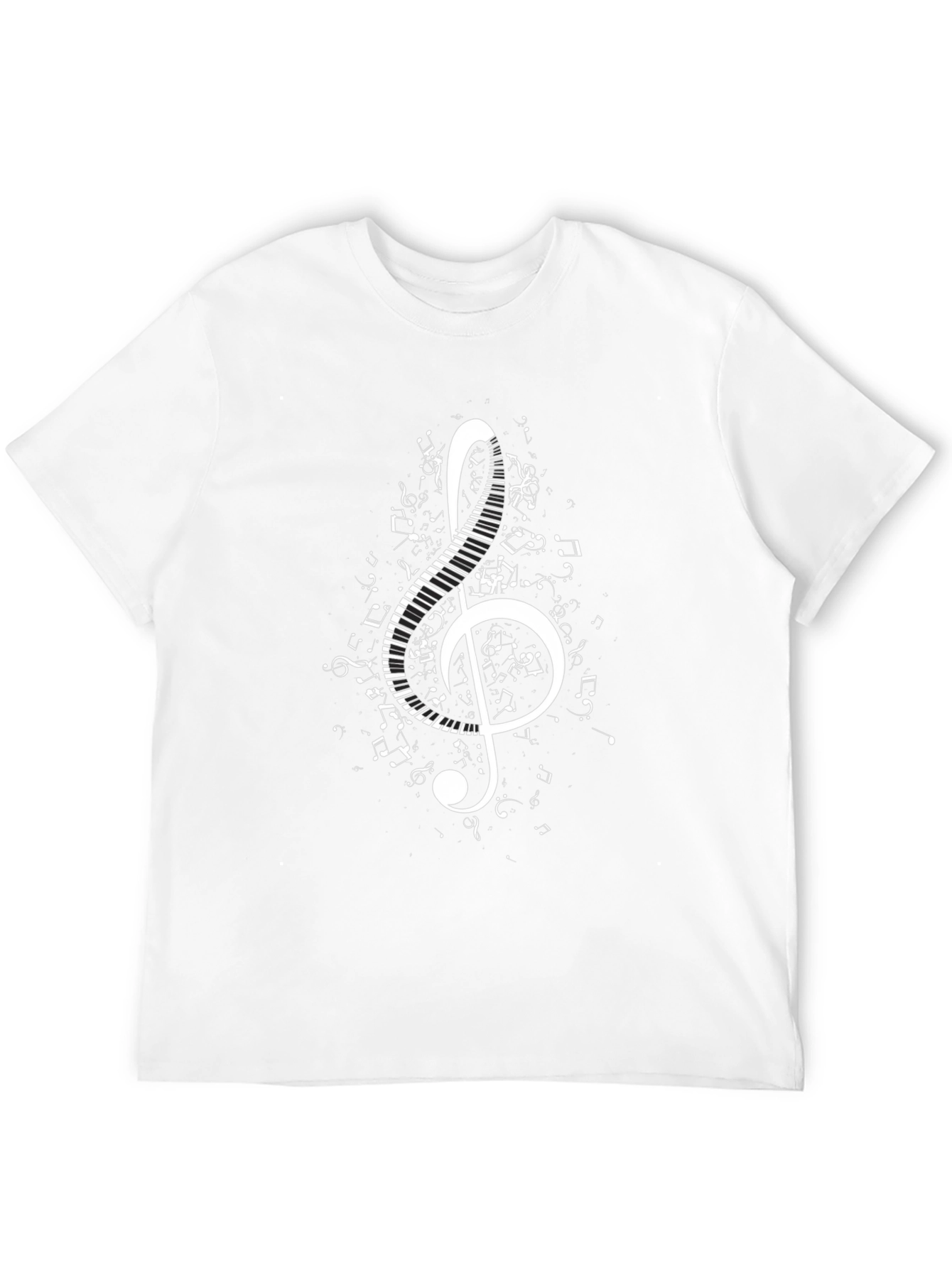 Musical Treble Clef Piano Keys Graphic T-Shirt