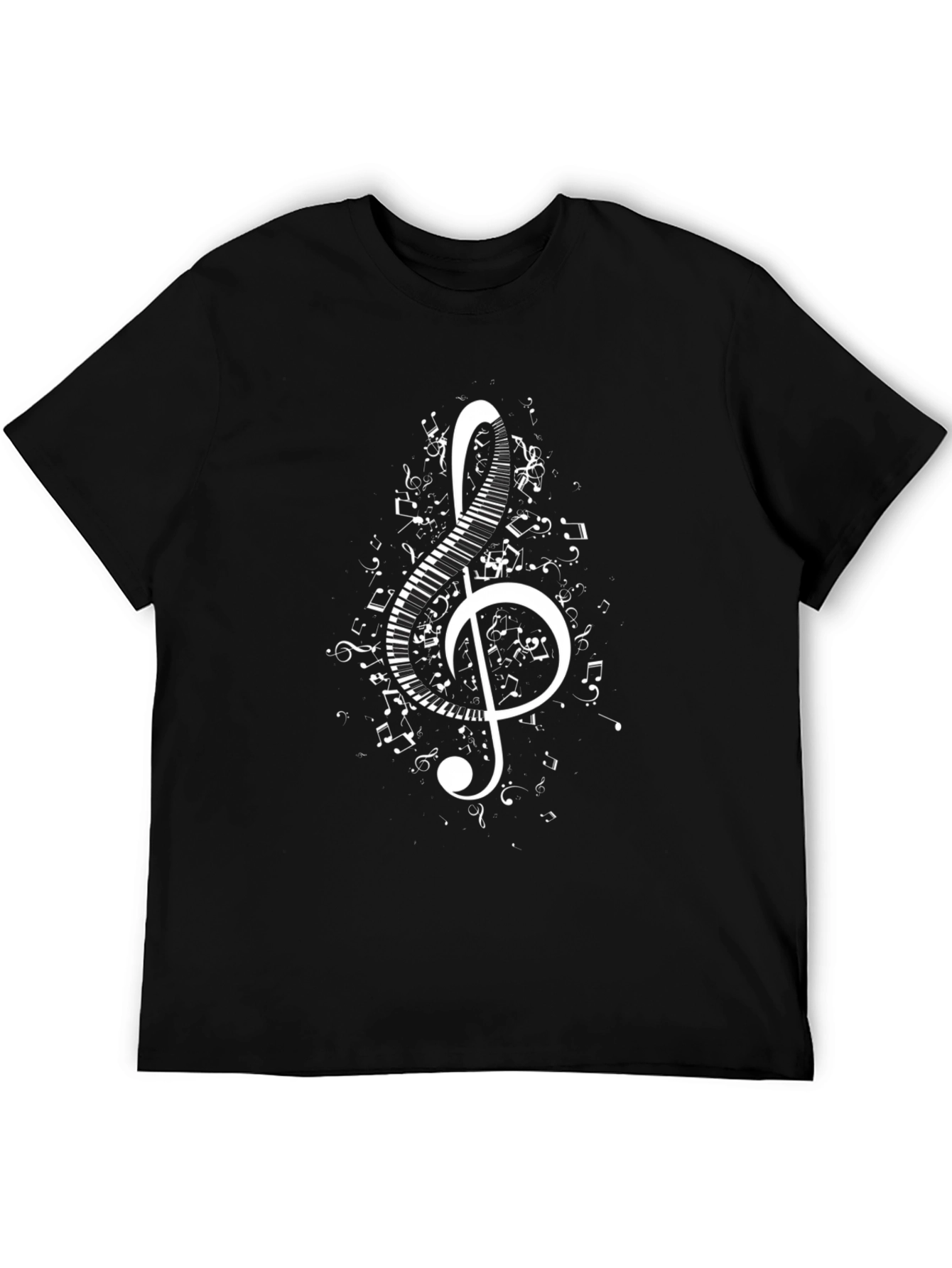 Musical Treble Clef Piano Keys Graphic T-Shirt
