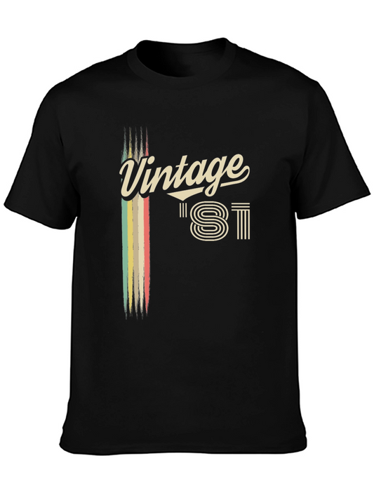 Vintage 1981 Retro Graphic Tee - Black