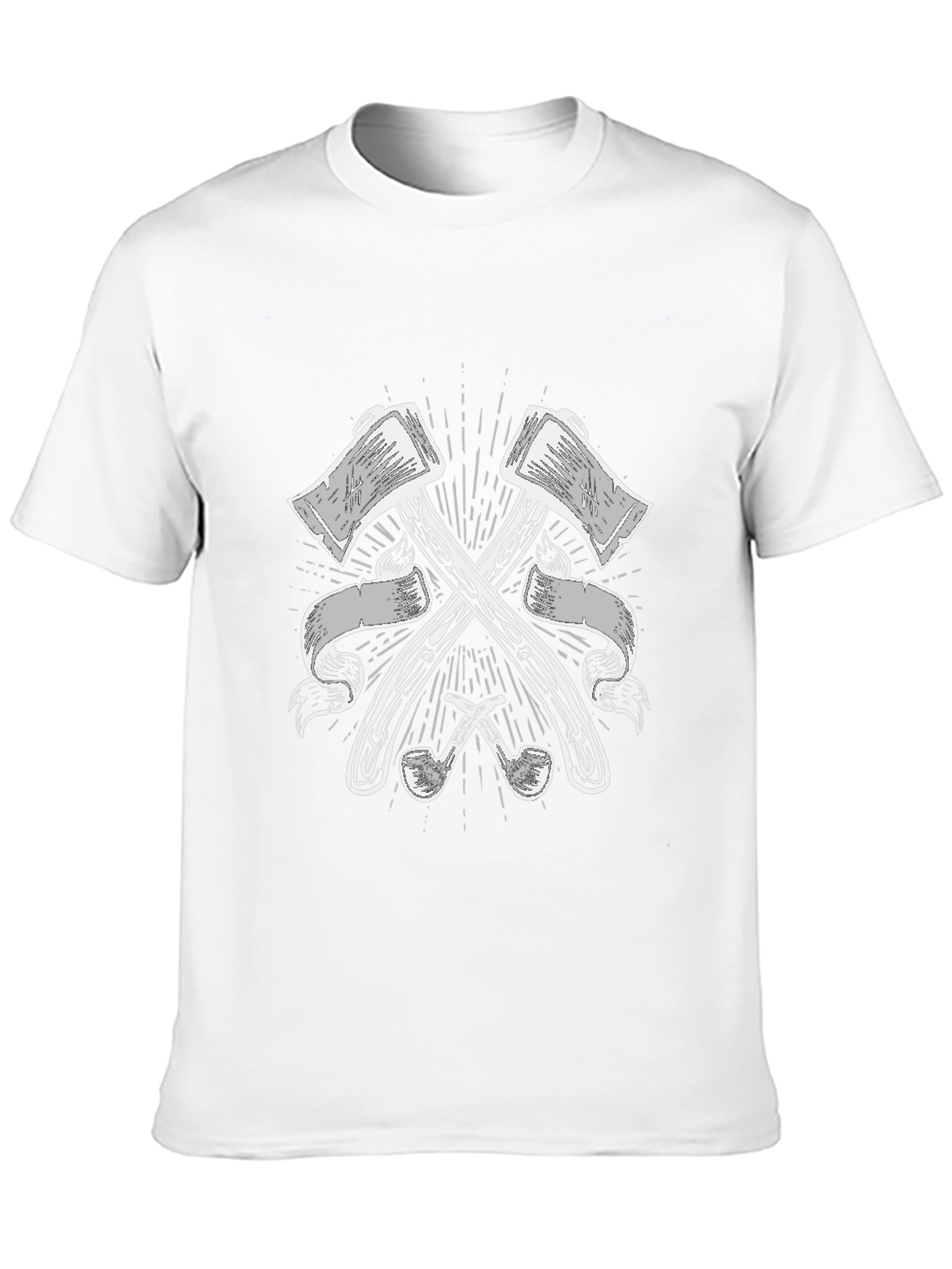 Axes & Pipes Graphic Tee - Black Cotton T-Shirt