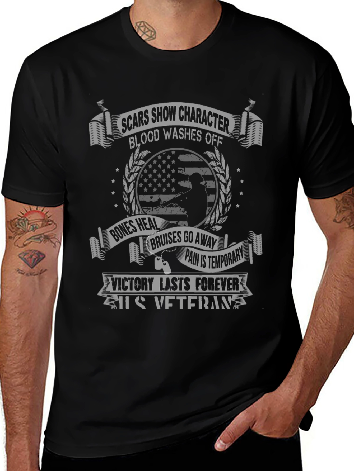 US Veteran Graphic T-Shirt - Scars Show Character