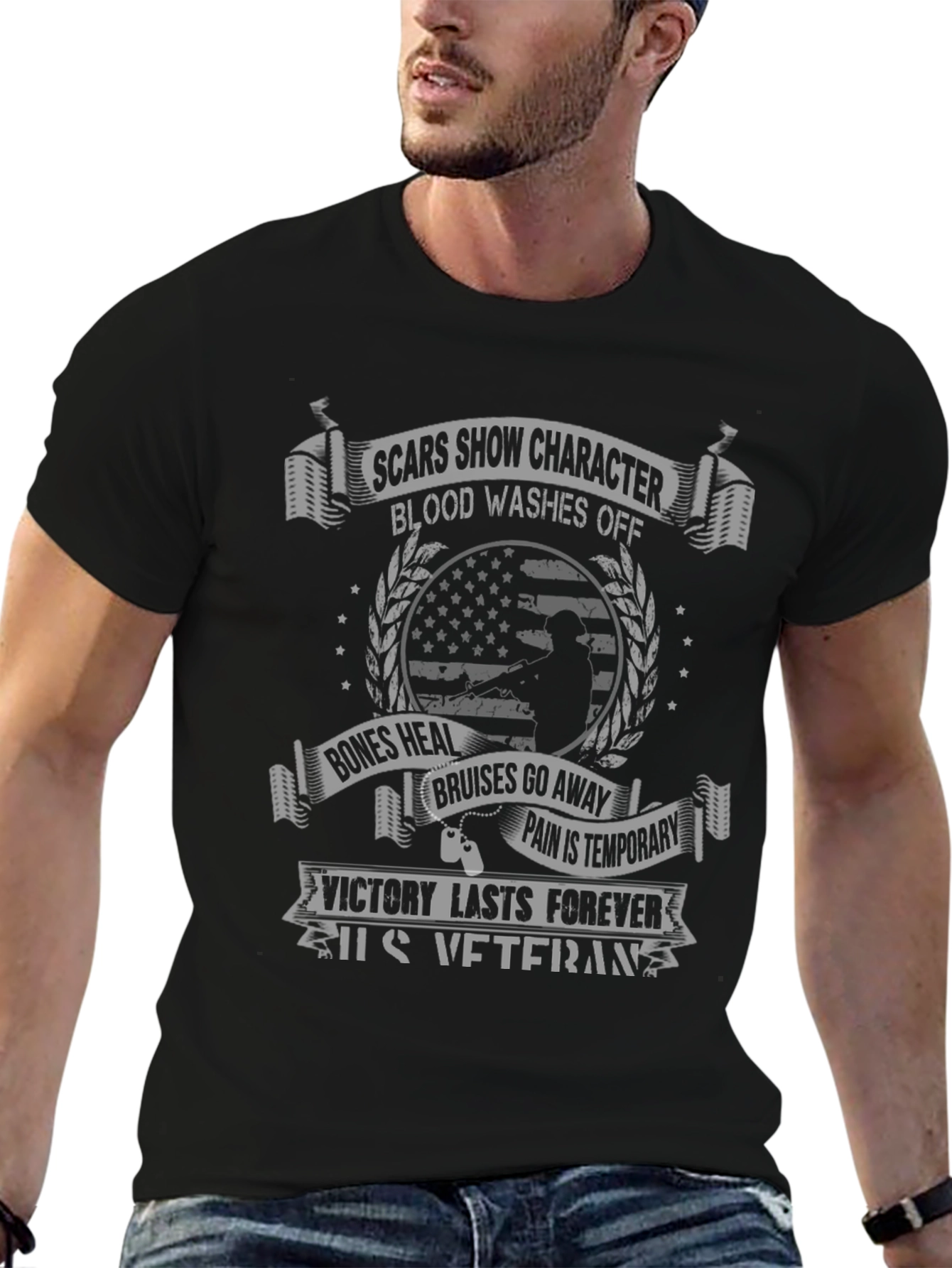 US Veteran Graphic T-Shirt - Scars Show Character