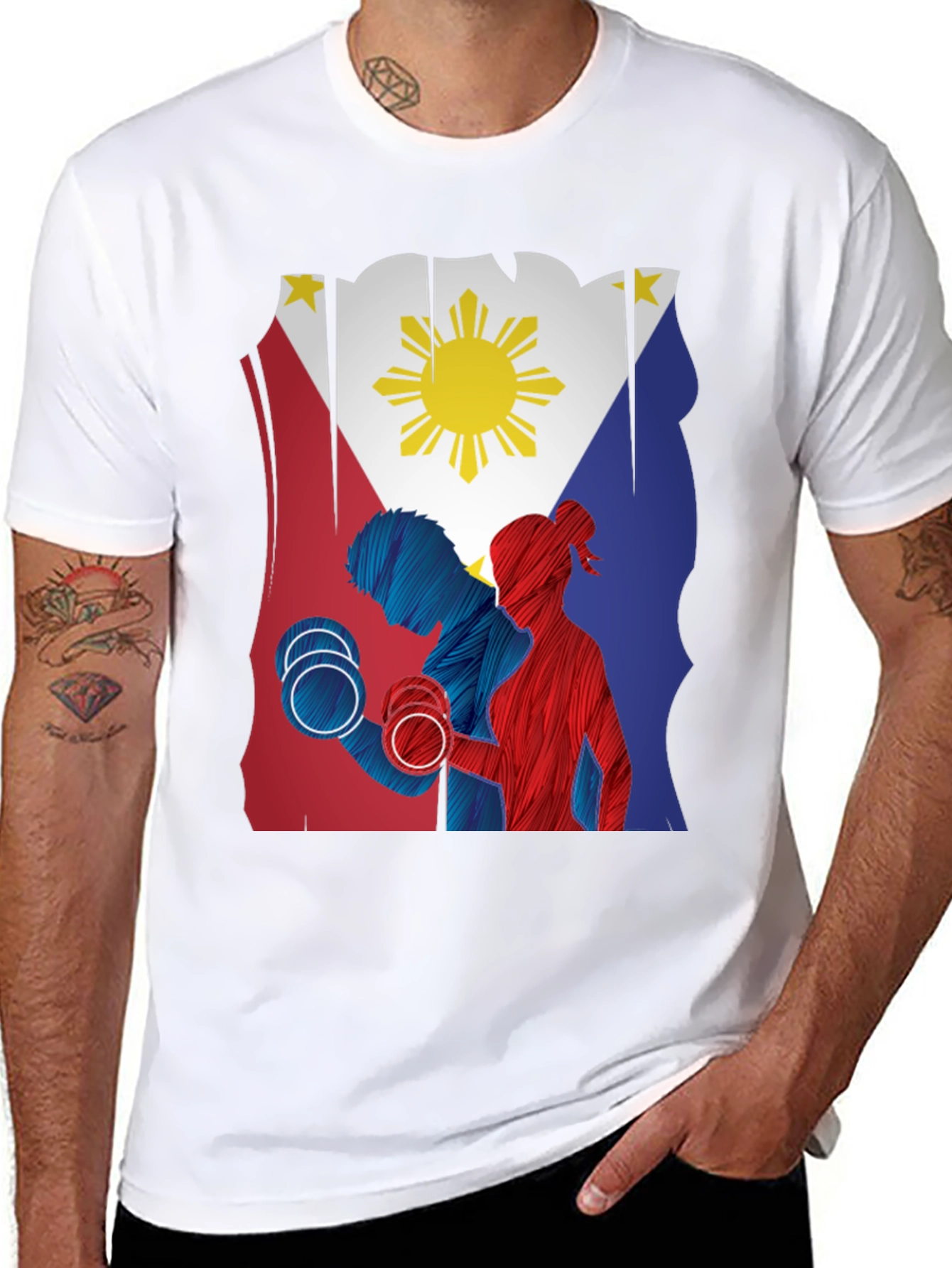 Philippine Flag Gym Workout T-Shirt