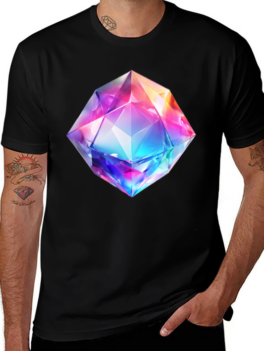 Prismatic Gem Graphic Tee - Modern Style
