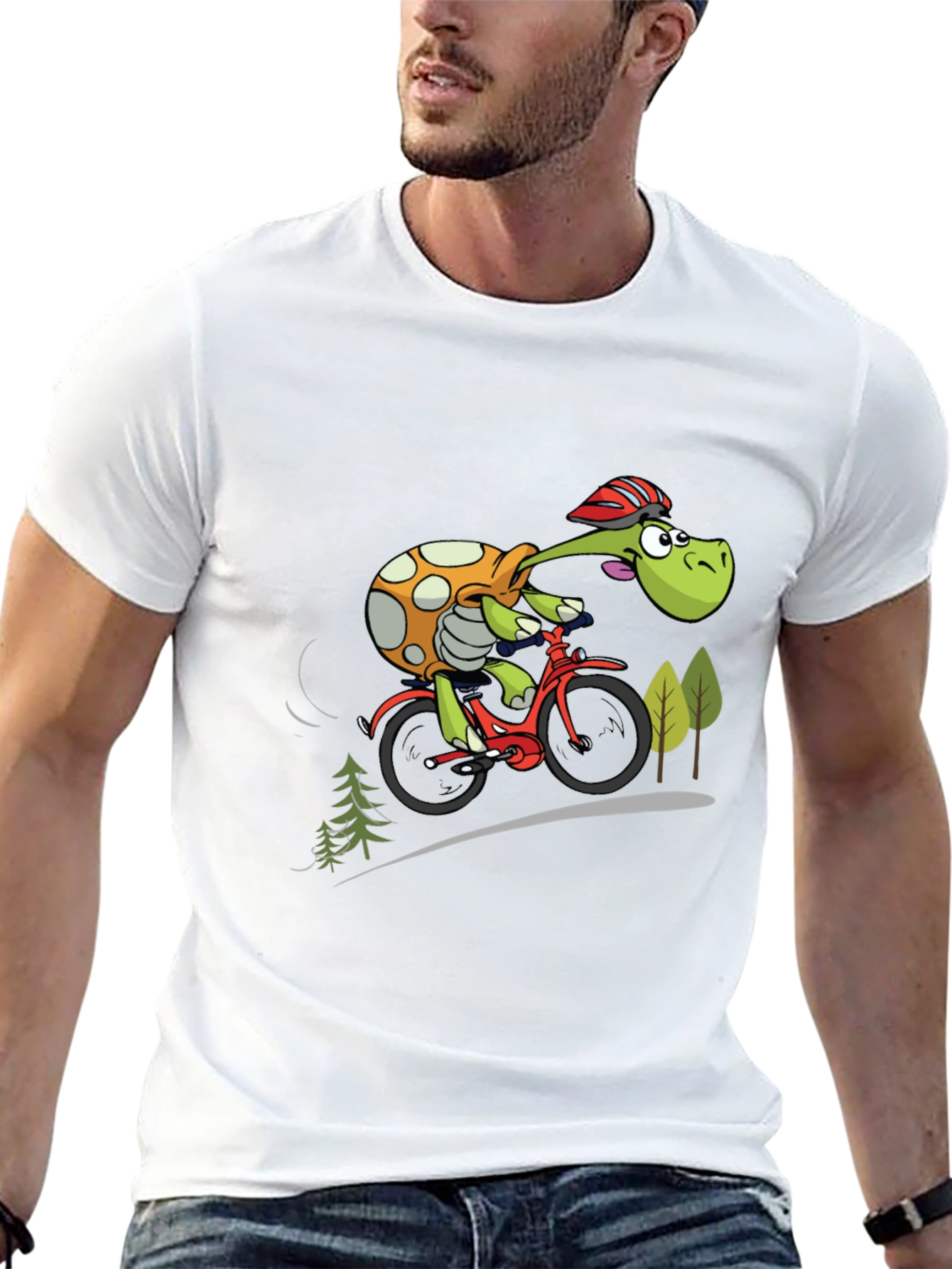 Turtle Cyclist Graphic T-Shirt