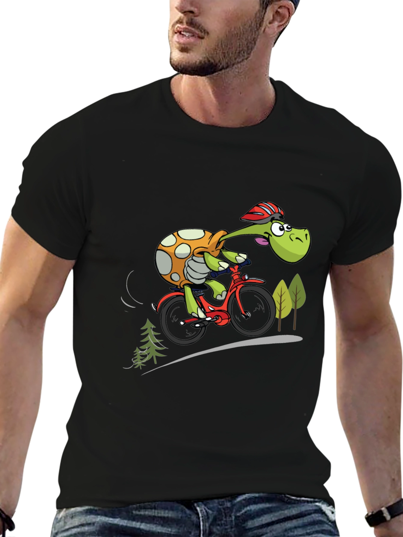 Turtle Cyclist Graphic T-Shirt