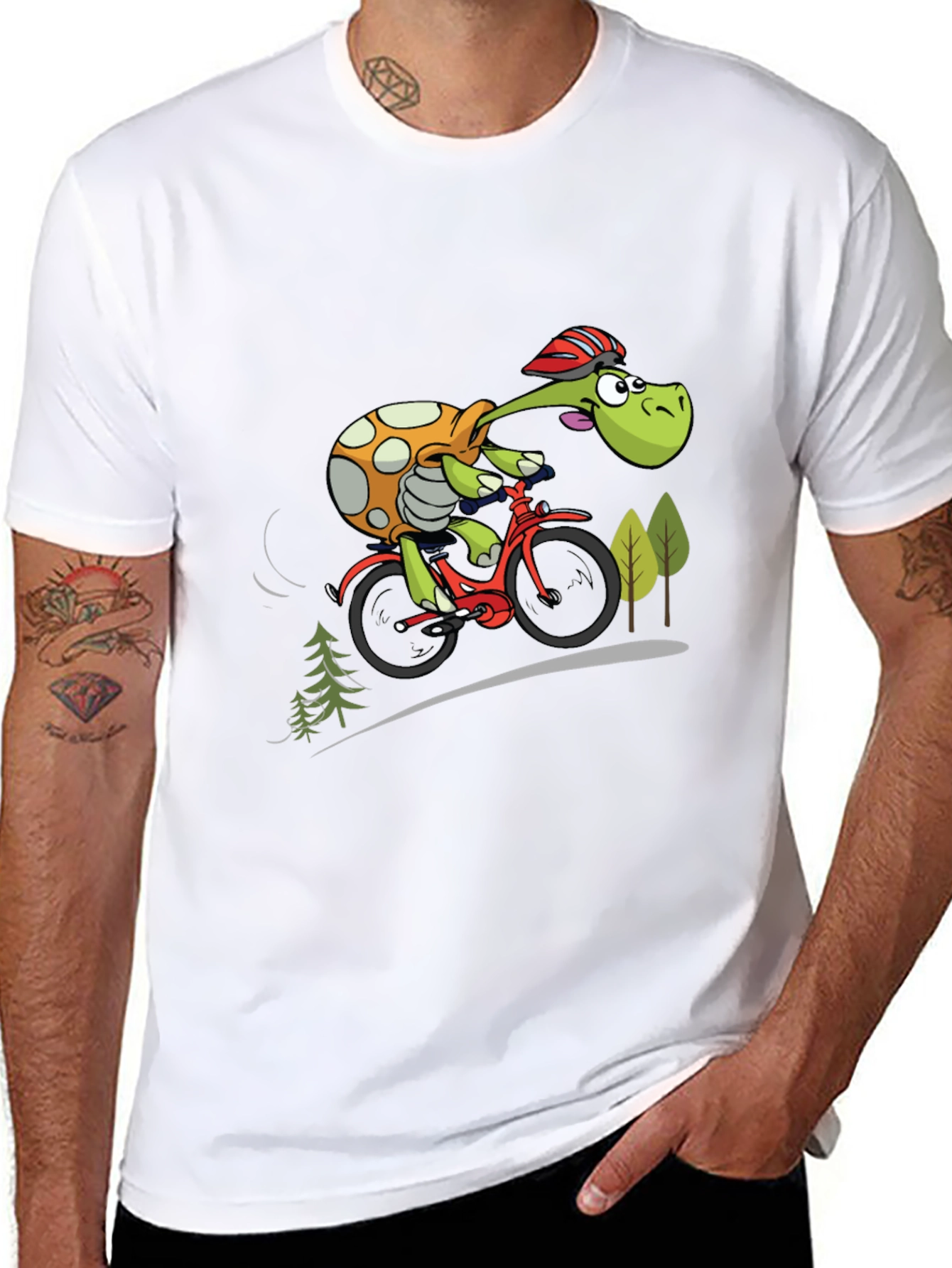 Turtle Cyclist Graphic T-Shirt