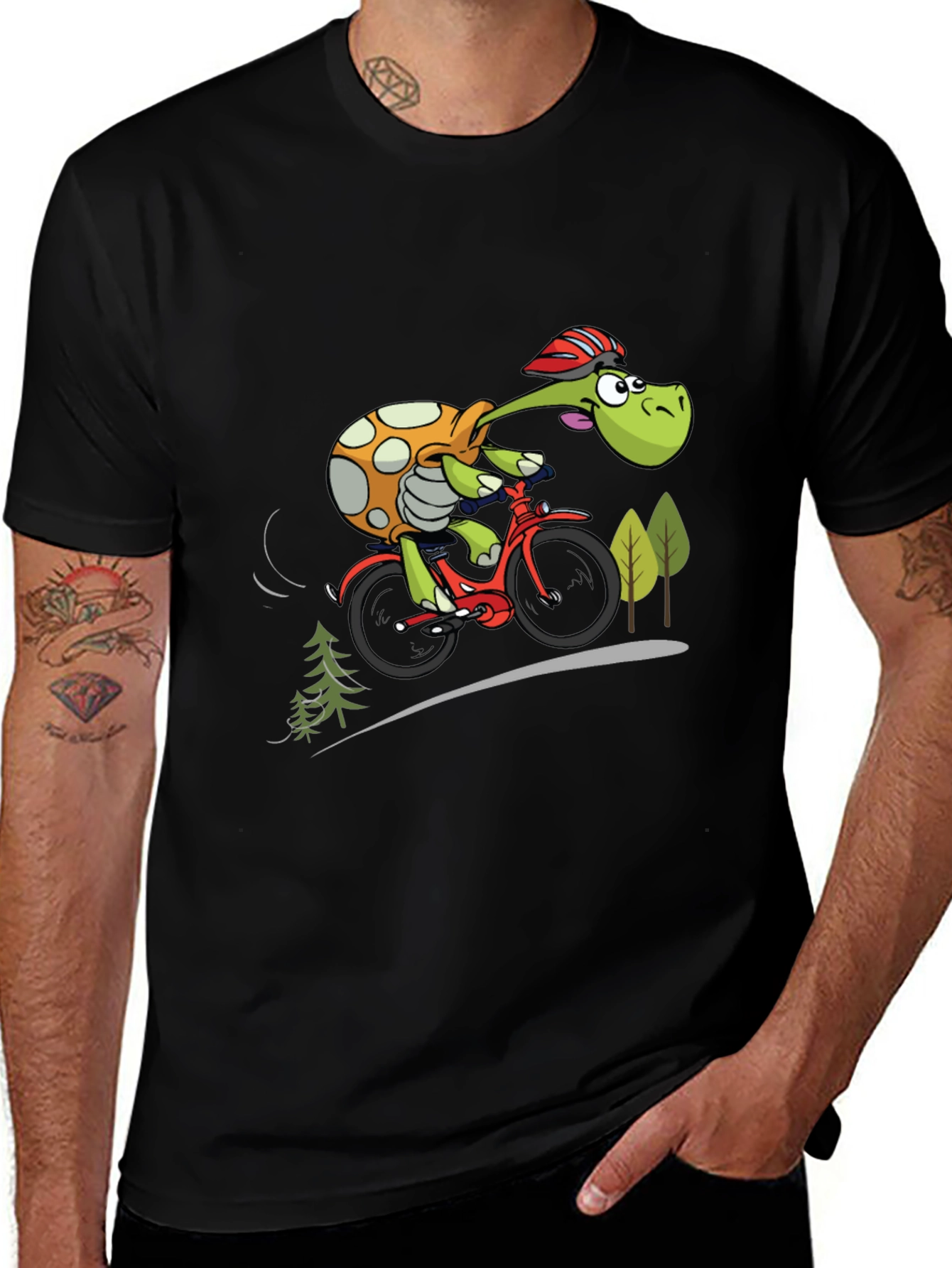 Turtle Cyclist Graphic T-Shirt