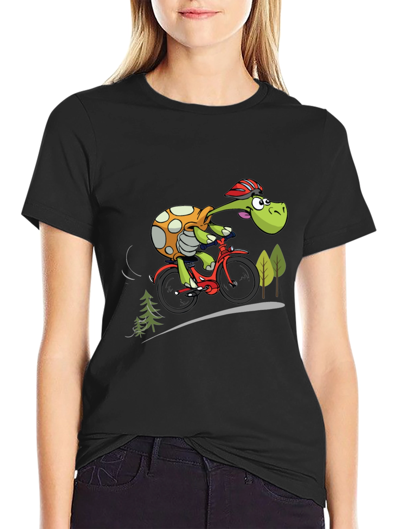 Turtle Cyclist Graphic T-Shirt
