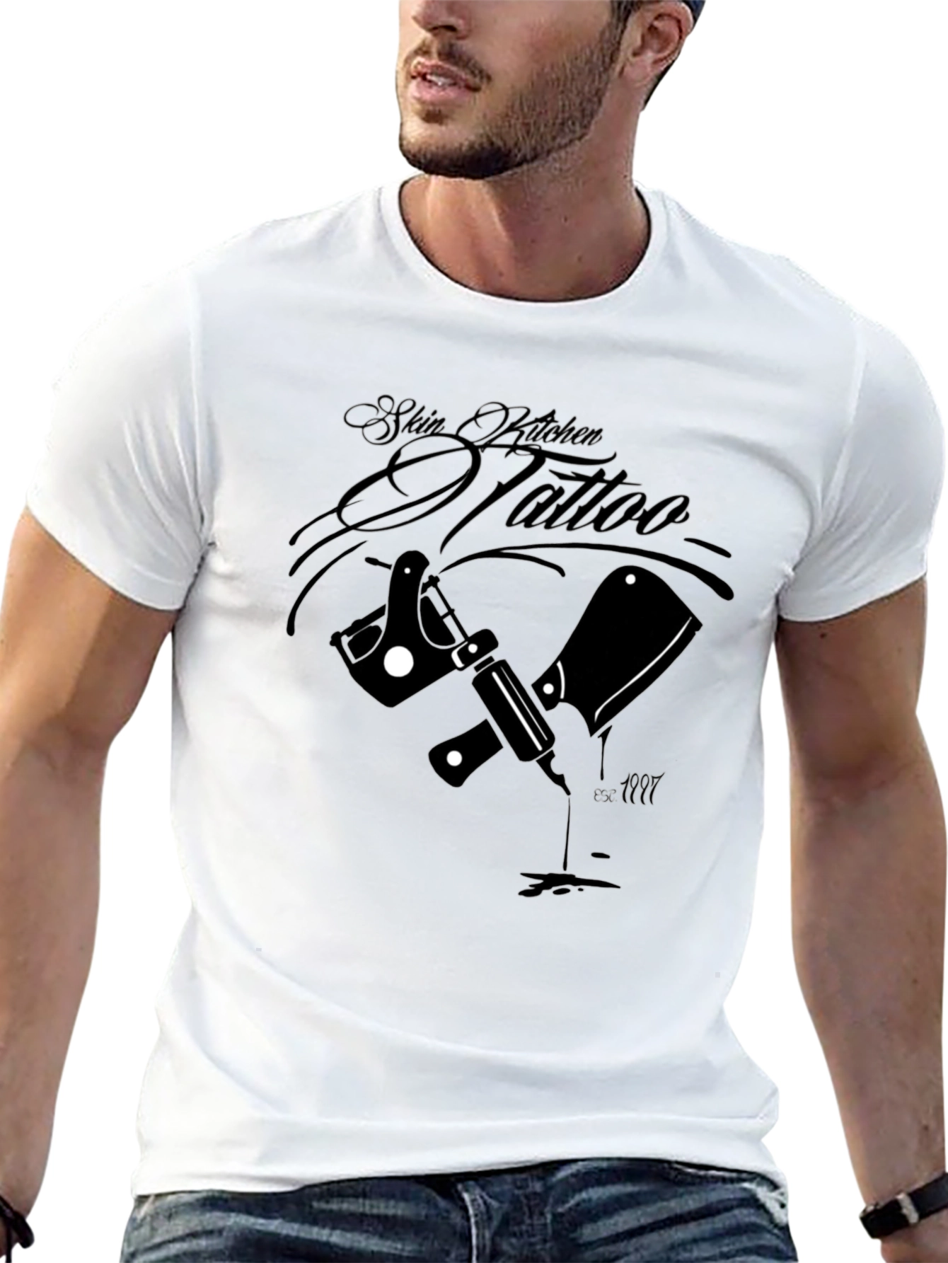 Skin Kitchen Tattoo Graphic T-Shirt - Black