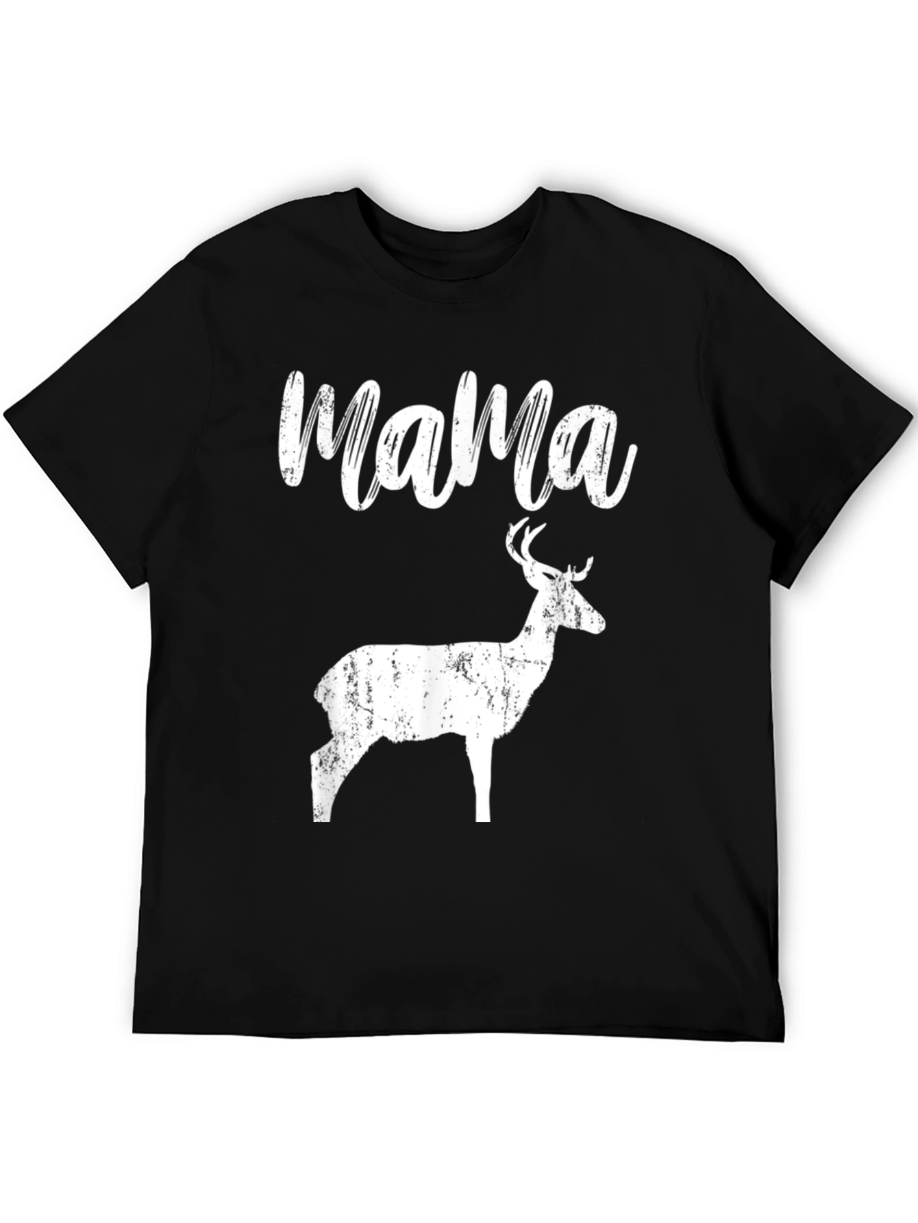 Mama Deer Graphic Tee - Black Cotton T-Shirt