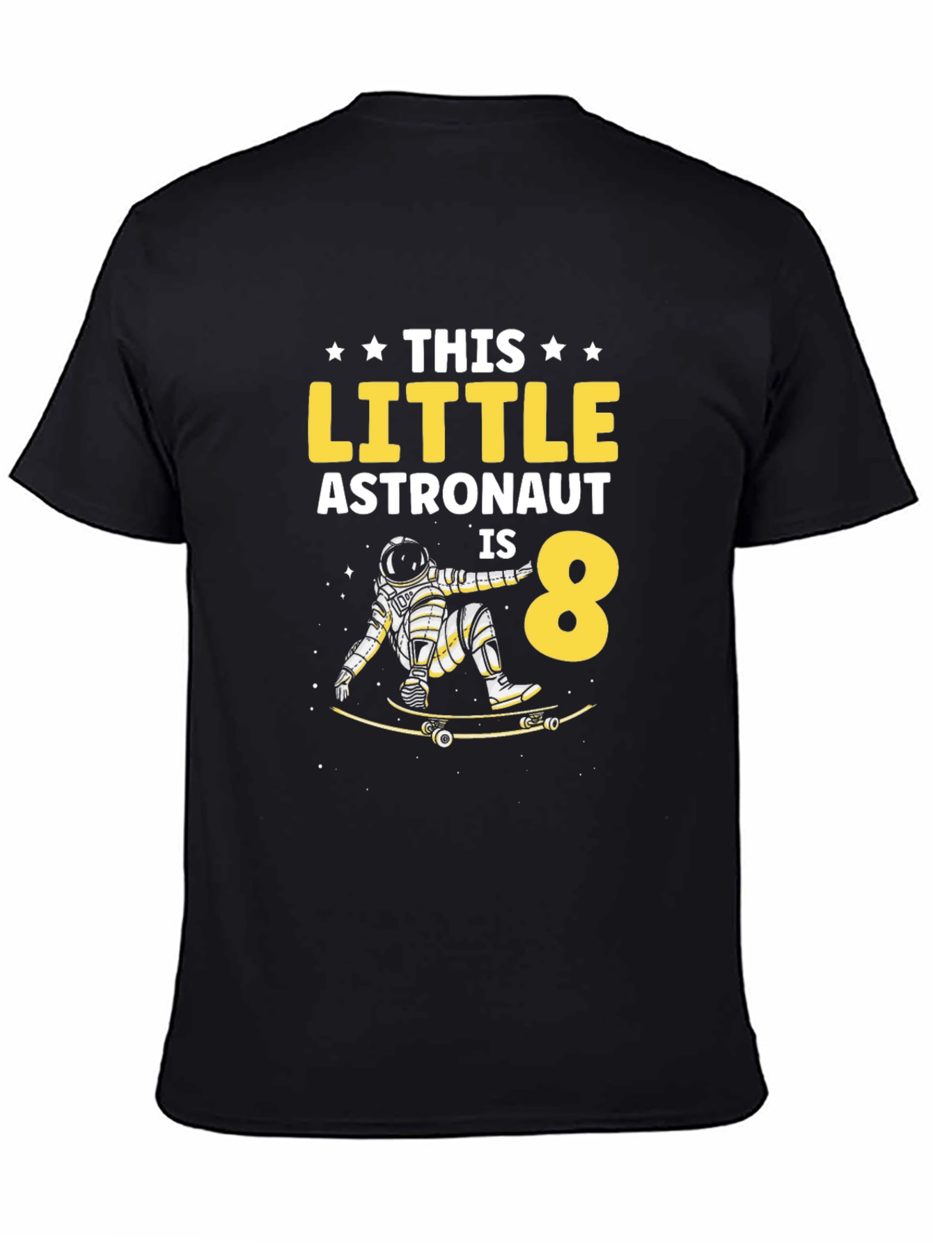 Astronaut 8th Birthday T-Shirt - Space Skateboard