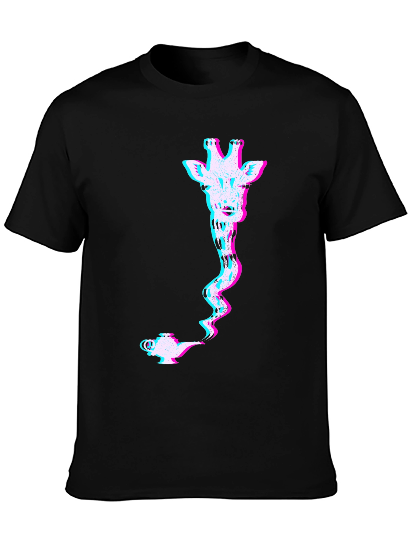 Giraffe Genie Glitch Graphic Tee