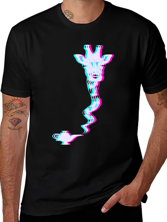 Giraffe Genie Glitch Graphic Tee