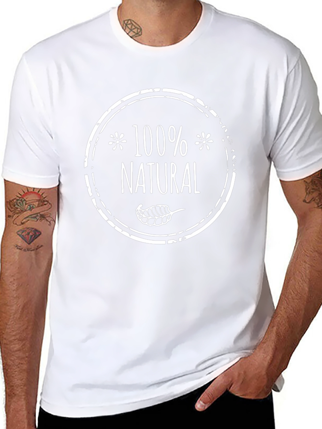 100% Natural Graphic T-Shirt - Black
