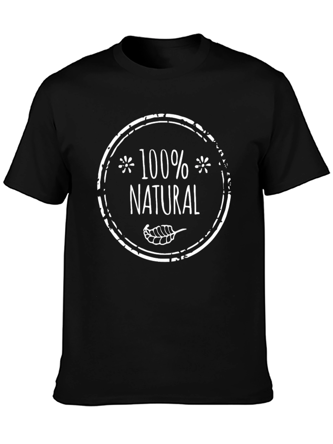 100% Natural Graphic T-Shirt - Black