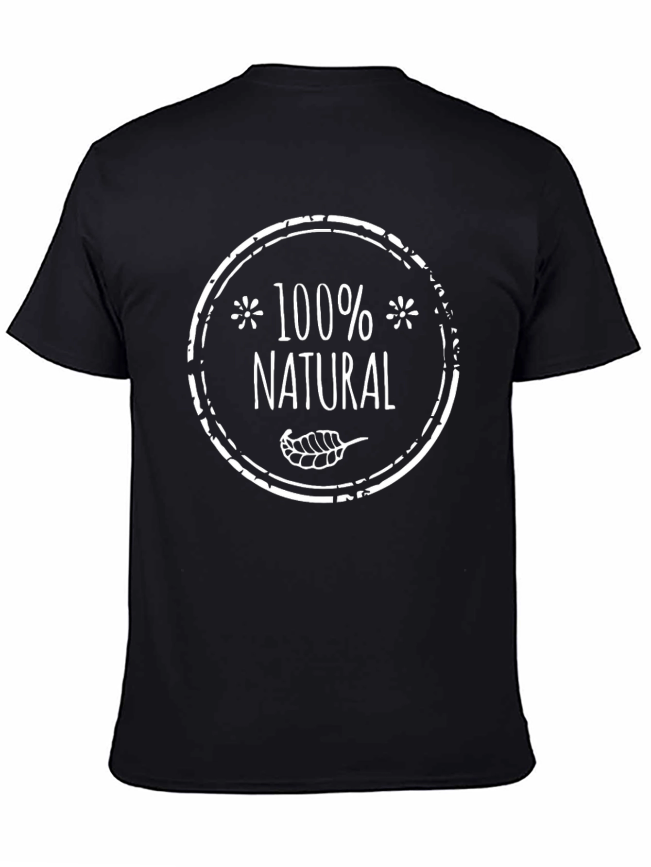 100% Natural Graphic T-Shirt - Black
