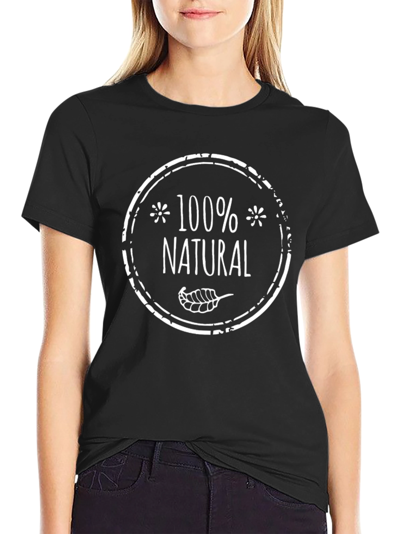 100% Natural Graphic T-Shirt - Black