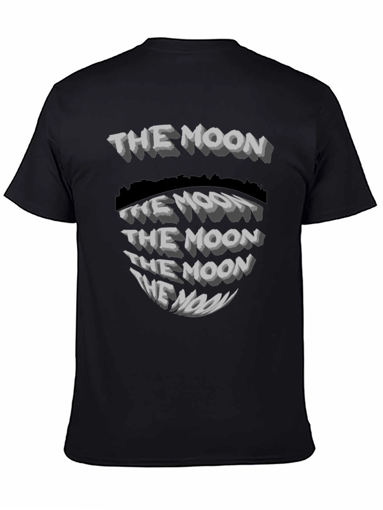 The Moon Graphic Print Black T-Shirt