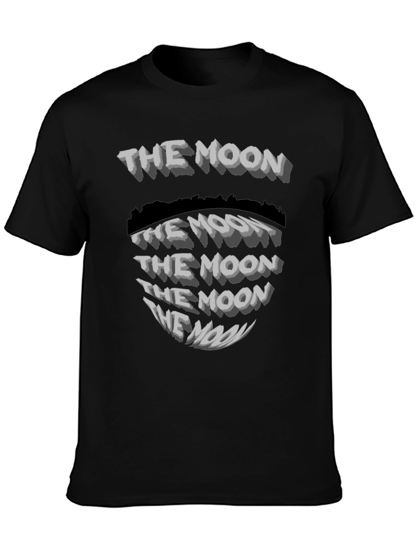 The Moon Graphic Print Black T-Shirt