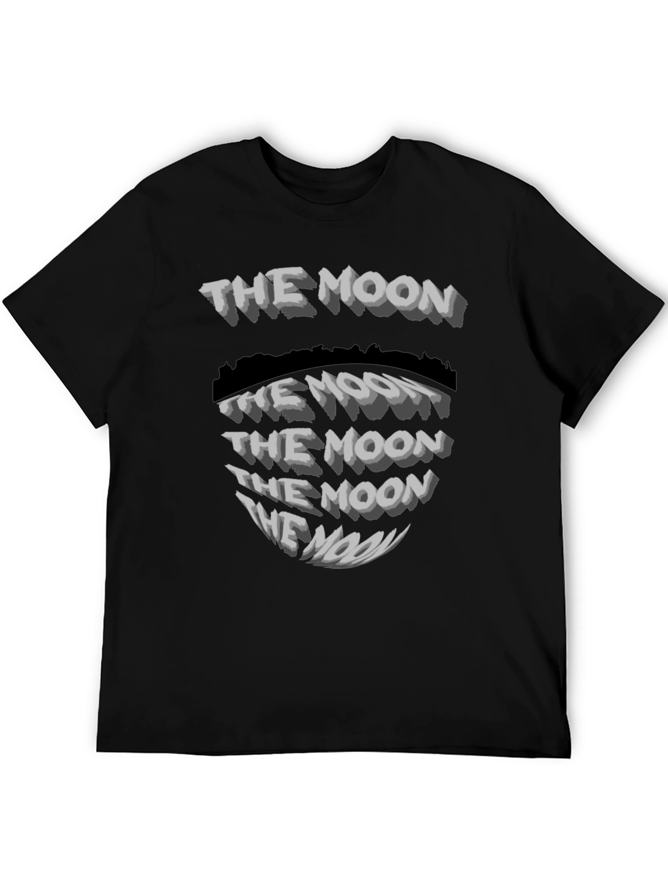The Moon Graphic Print Black T-Shirt